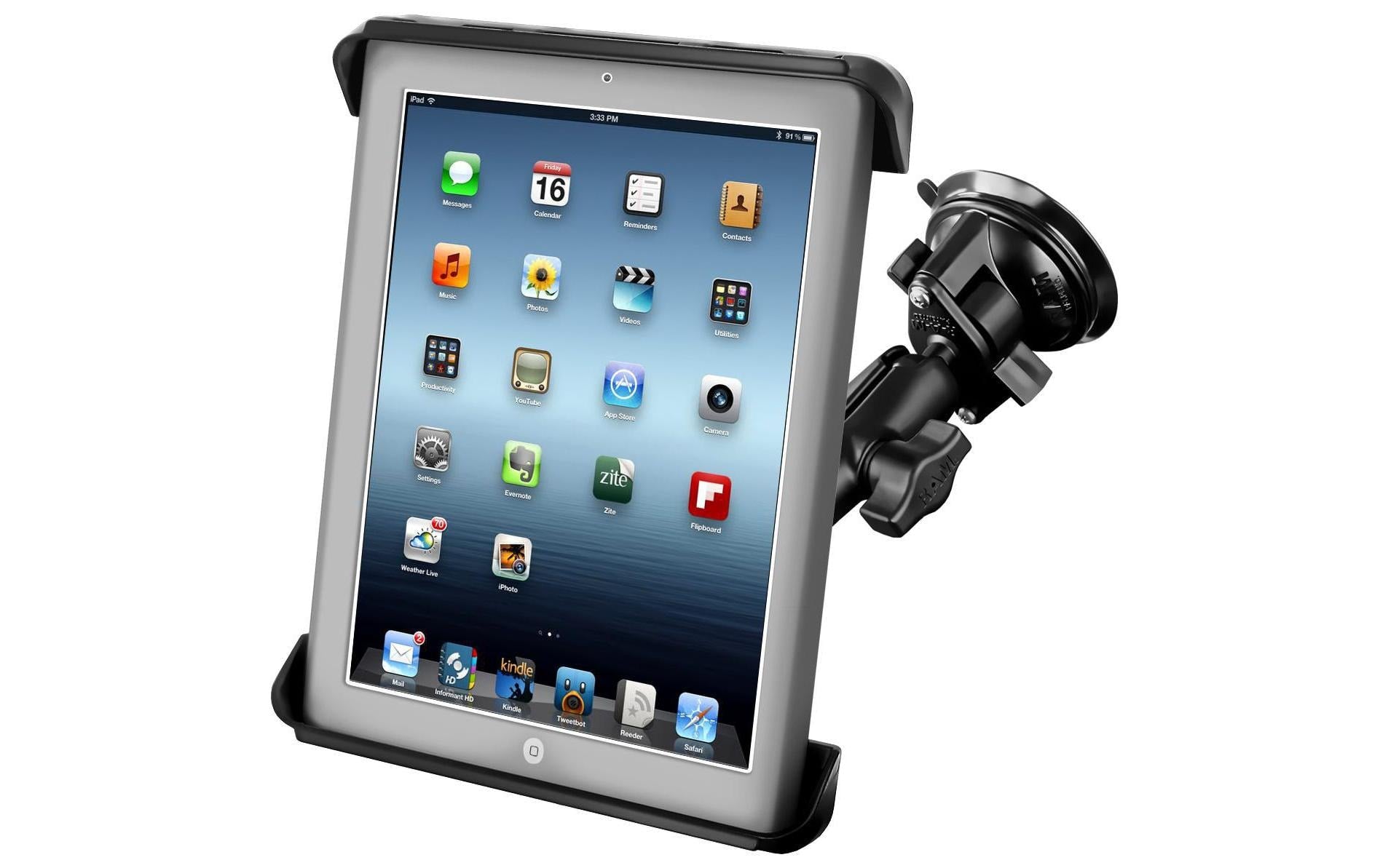 RAM Mounts Tablet-Tischhalterung – für Apple iPad 1.–4. Gen., bis 10" – Saugnapf – Schwarz