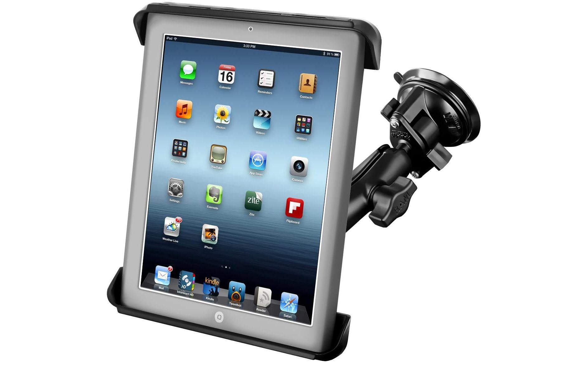 RAM Mounts Tablet-Tischhalterung für Apple iPad (1.–4. Gen.), iPad Pro 11" – Saugnapf – Schwarz