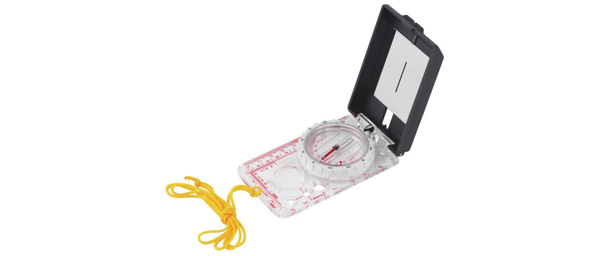 Easy Camp Kartenkompass – Spiegel, Lupe, Clinometer, selbstleuchtende Nadel – 110 × 18 × 60 mm – Schwarz