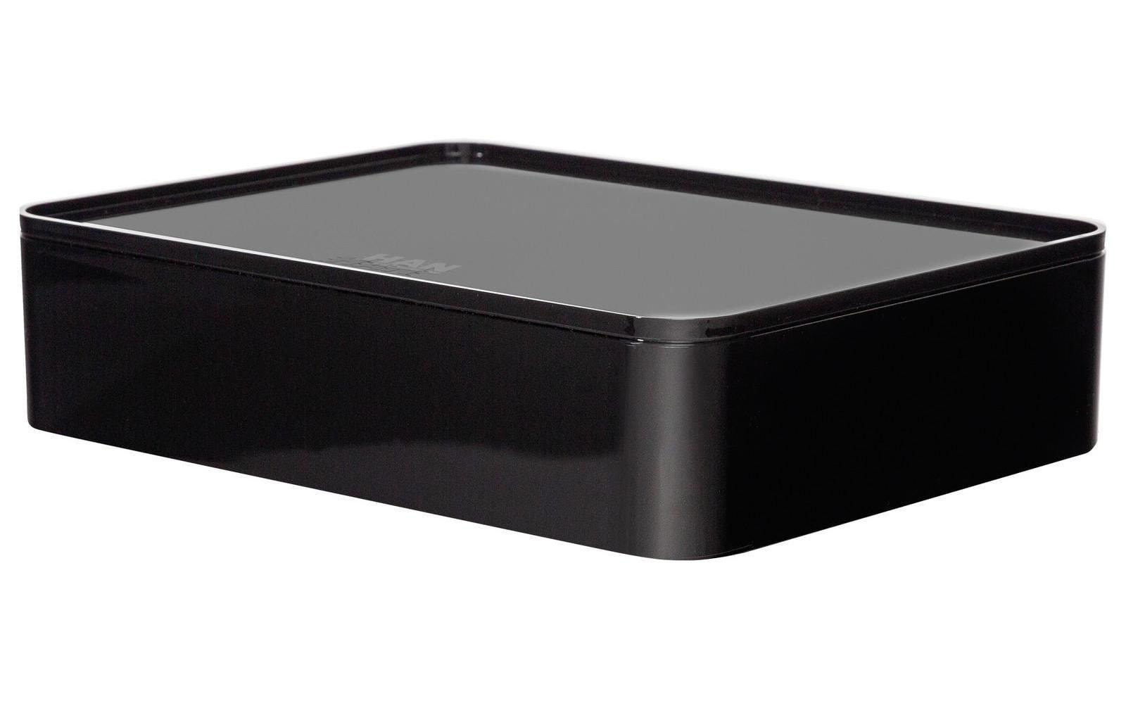 HAN Smart Organizer Allison Aufbewahrungsbox – 3,5 l, mit Deckel, schwarz, ABS, B 260 × H 68 × T 195 mm