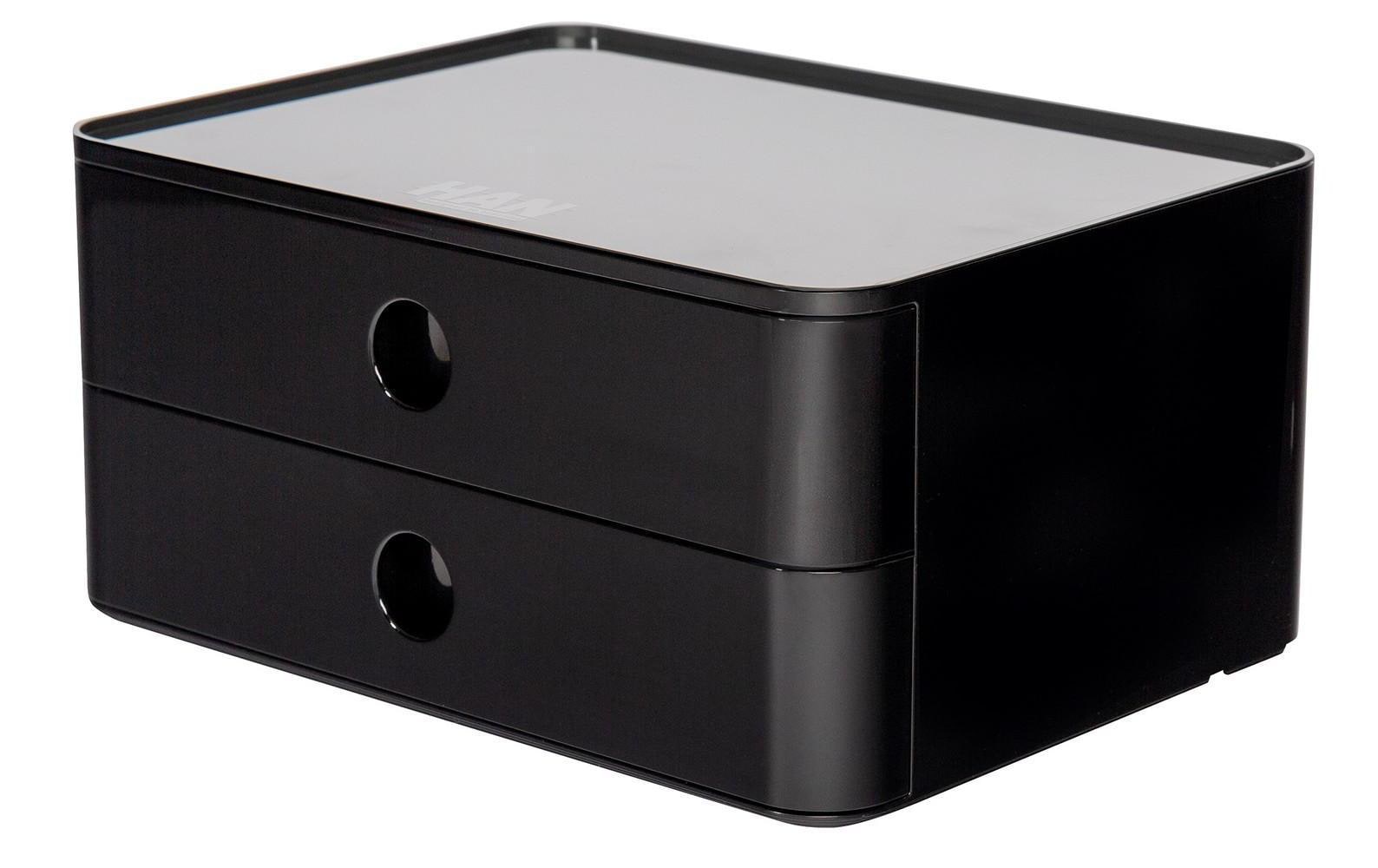 HAN Allison Smart-Box Plus Schubladenelement – 2 Schubladen, Schwarz, ABS, B 260 × H 125 × T 195 mm