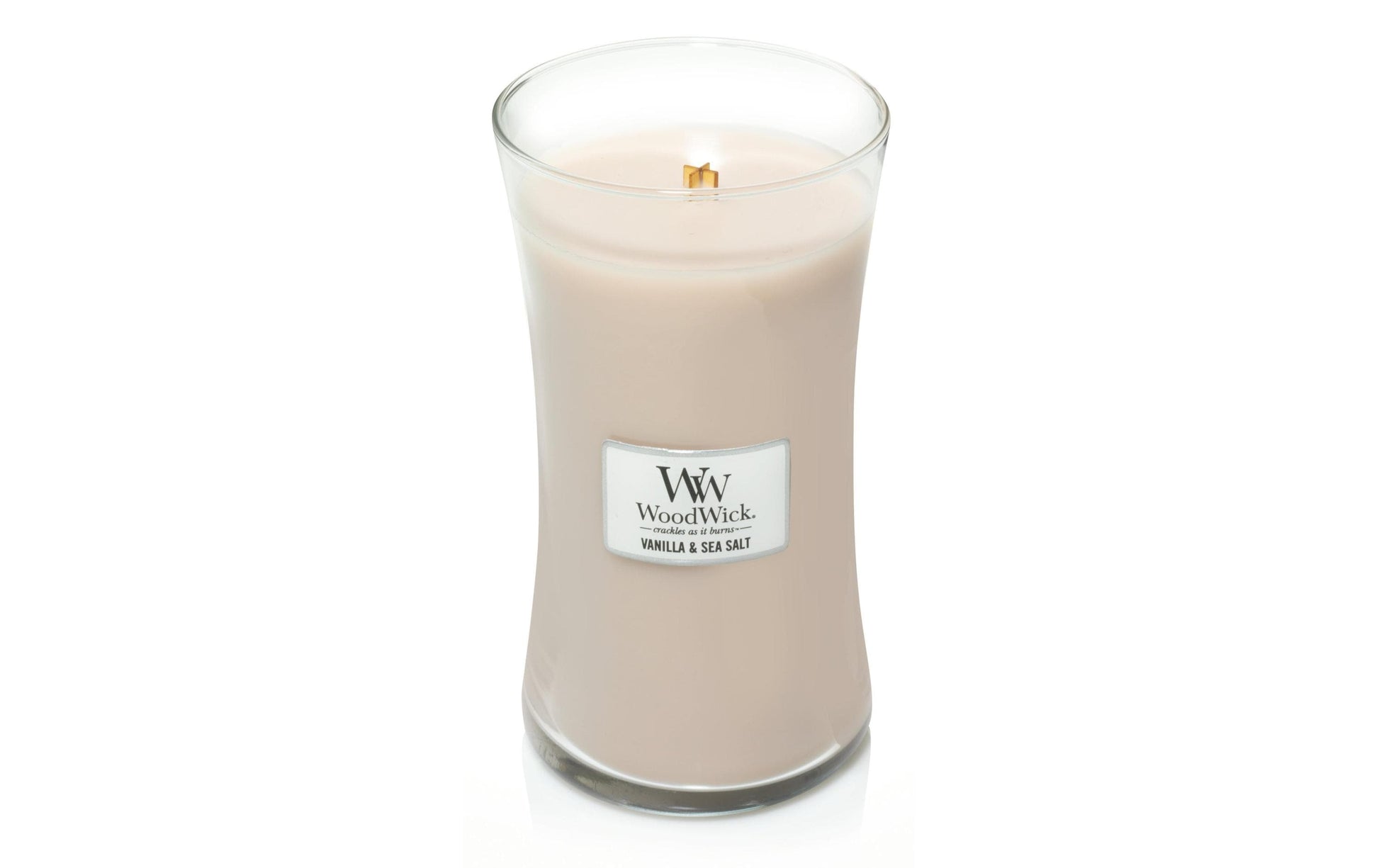 WoodWick Duftkerze – Vanille & Meersalz – Ø 7 × 8,3 cm