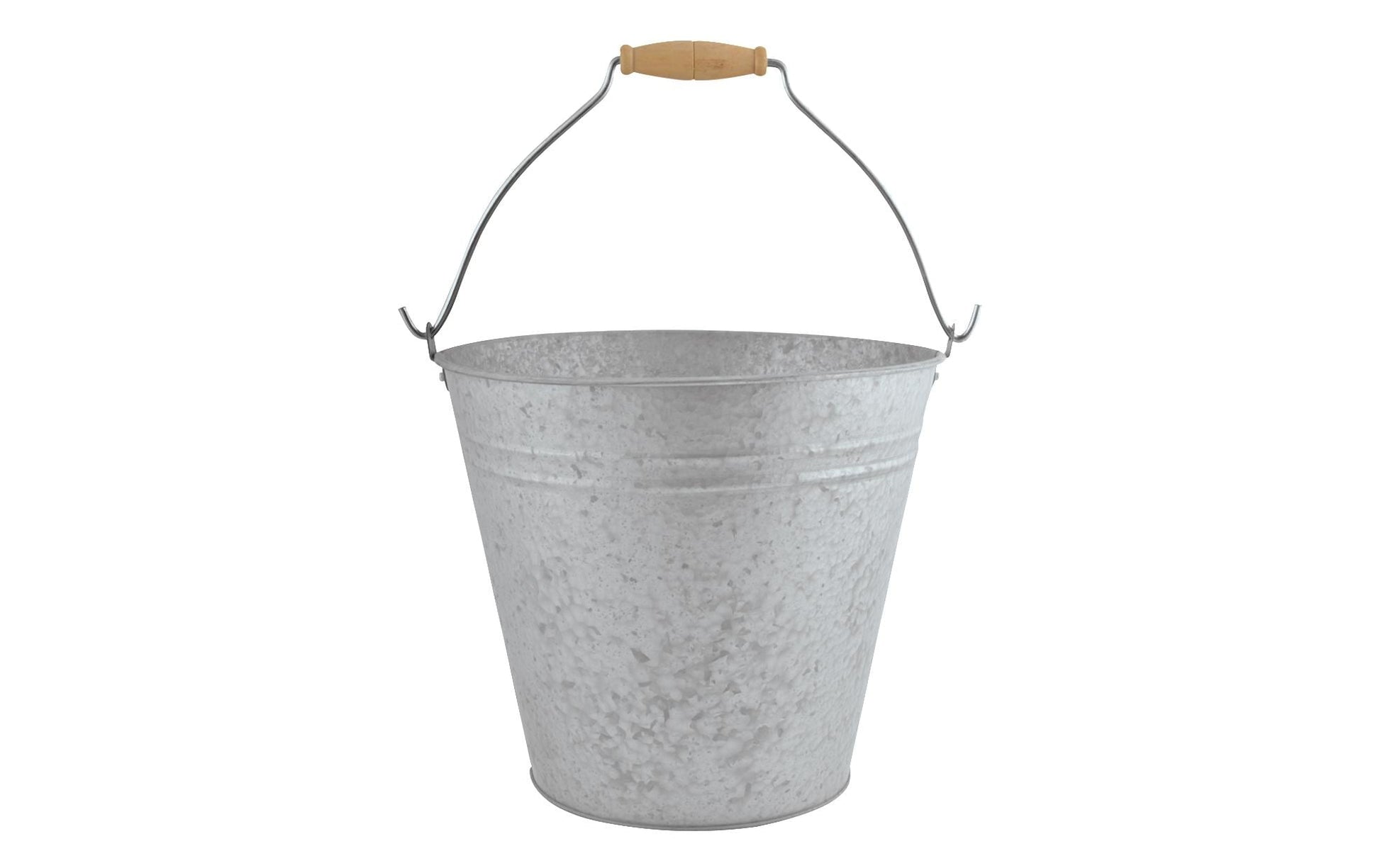 Esschert Design Putzeimer OZ48 – 9,5 l – Zink, Holz – 32,7 × 28,0 × 26,5 cm – 1 Stk.
