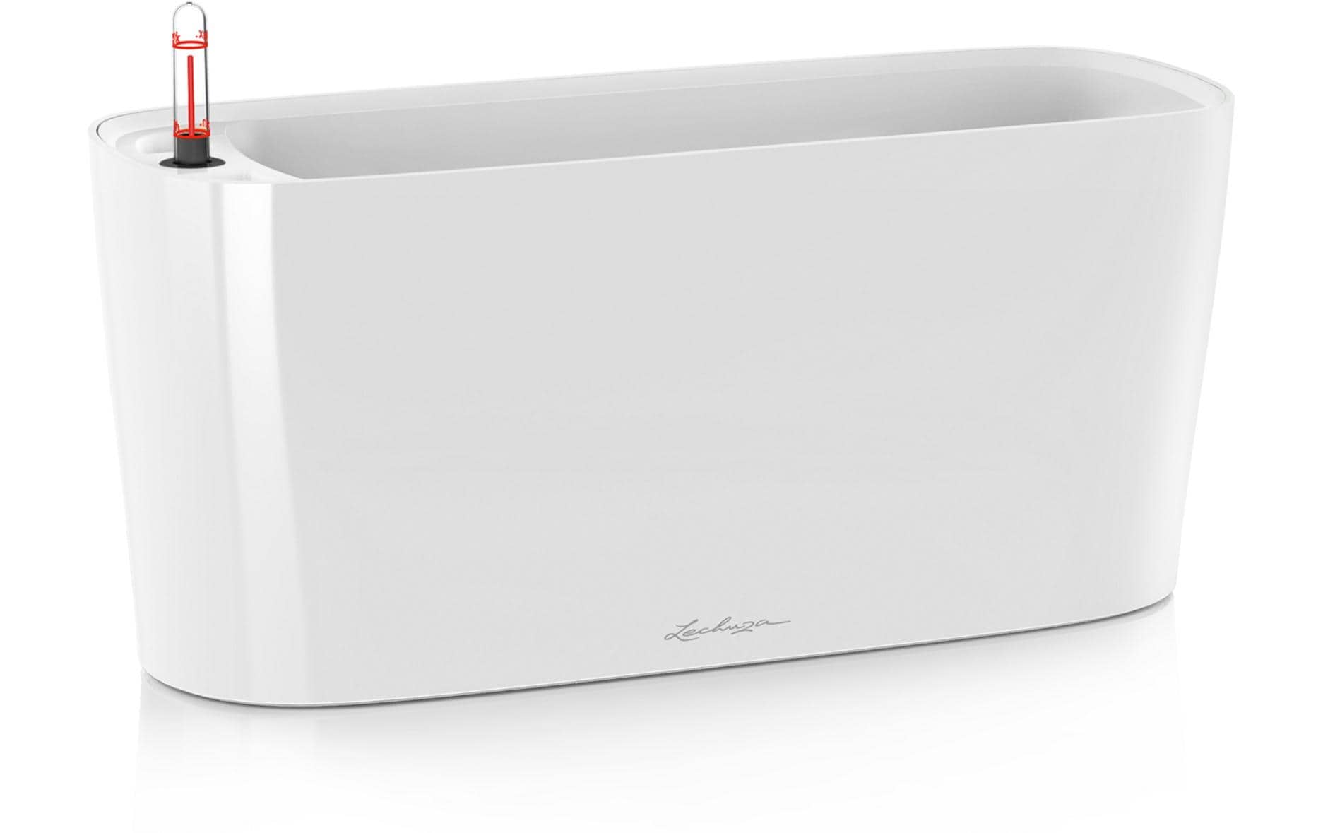 LECHUZA Topfpflanzer – 40 × 18 × 15 cm – Polycarbonat & Polypropylen, weiss