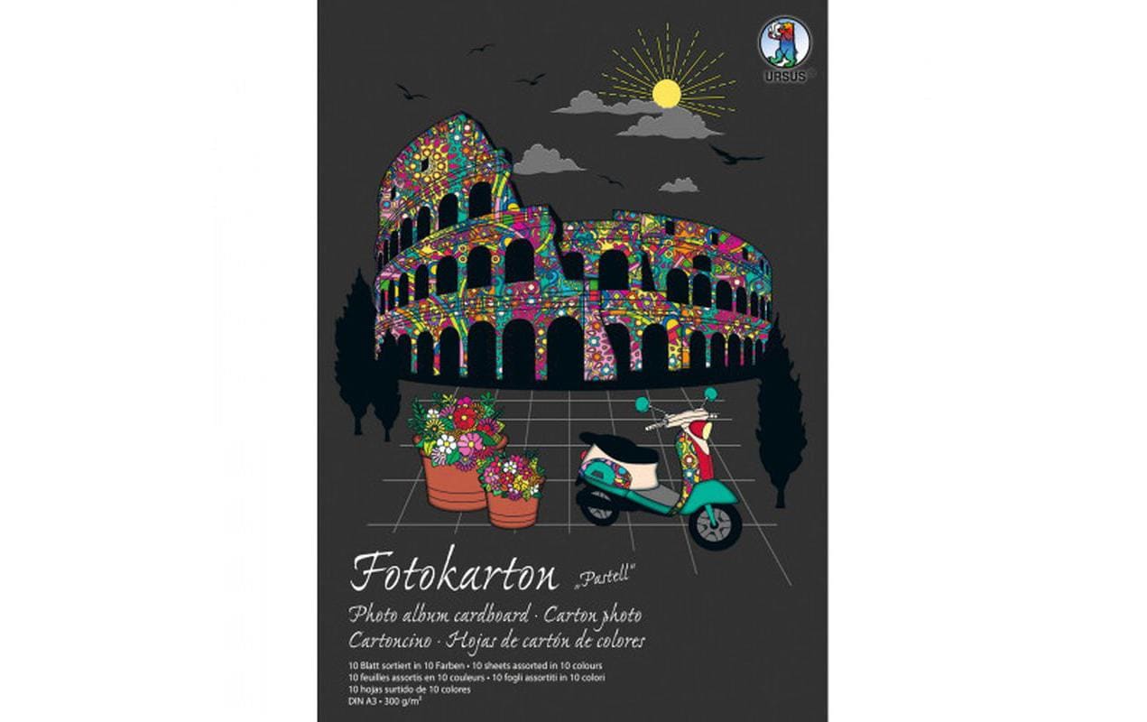 URSUS Fotokarton – A3, pastell, 300 g/m² – 10 Blatt, Kunstpapier