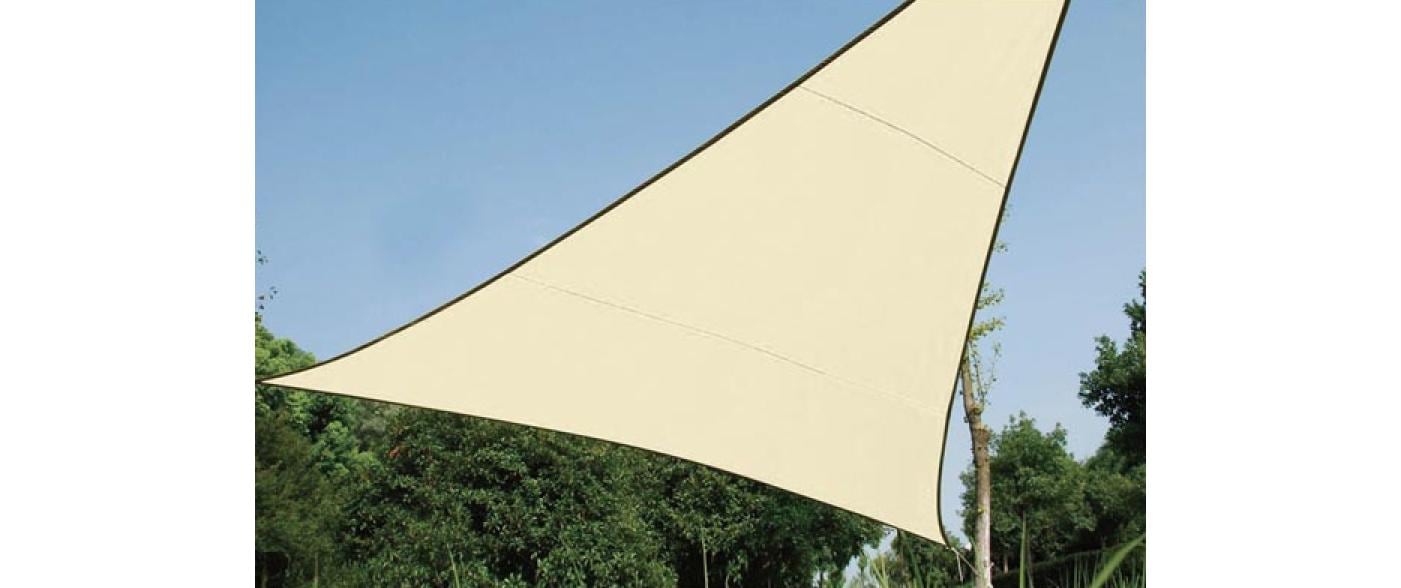 Perel Dreieckiges Sonnensegel – 500 × 500 × 500 cm, Beige, Polyethylen (PE), 180 g/m²