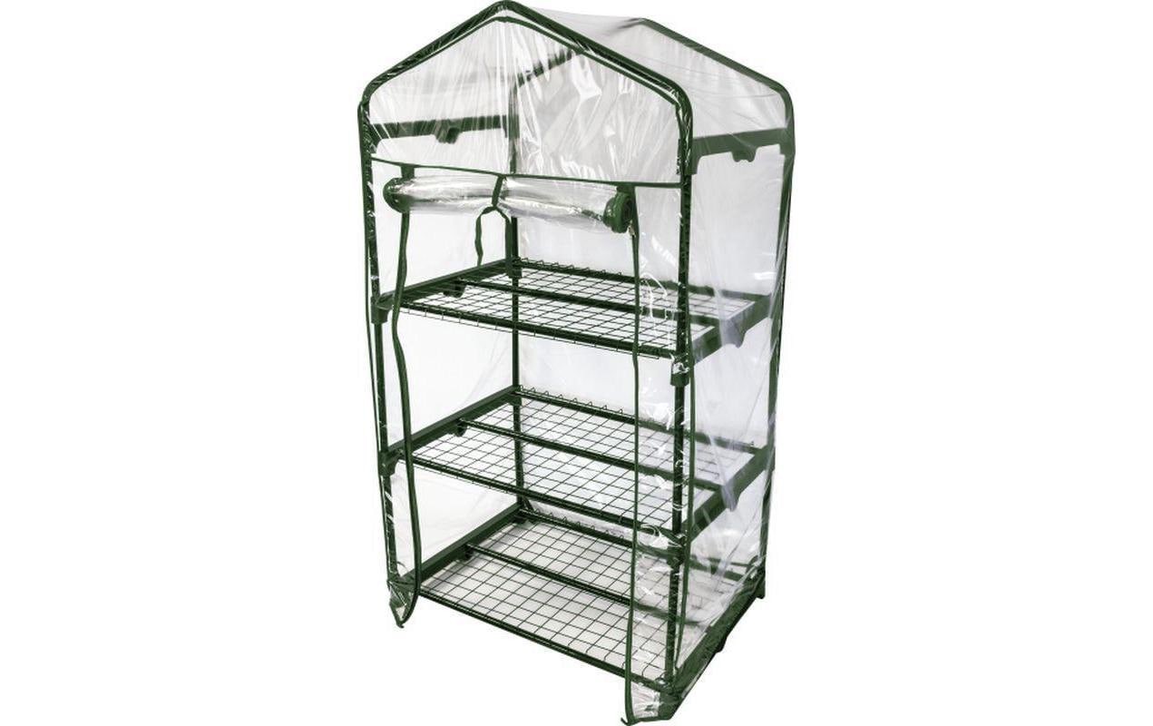 Windhager Balkongewächshaus – Stahl – Schwarz/Transparent – Wasserfest, Windschutz – 680 × 1280 × 490 mm