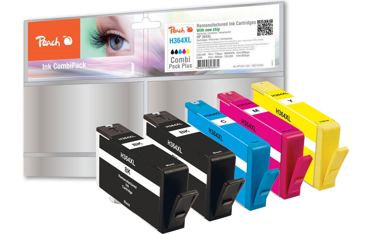 Peach Tintenpatronen-Multipack 364XL, CMYK, 5er-Pack, kompatibel – für HP DeskJet 3070 und andere