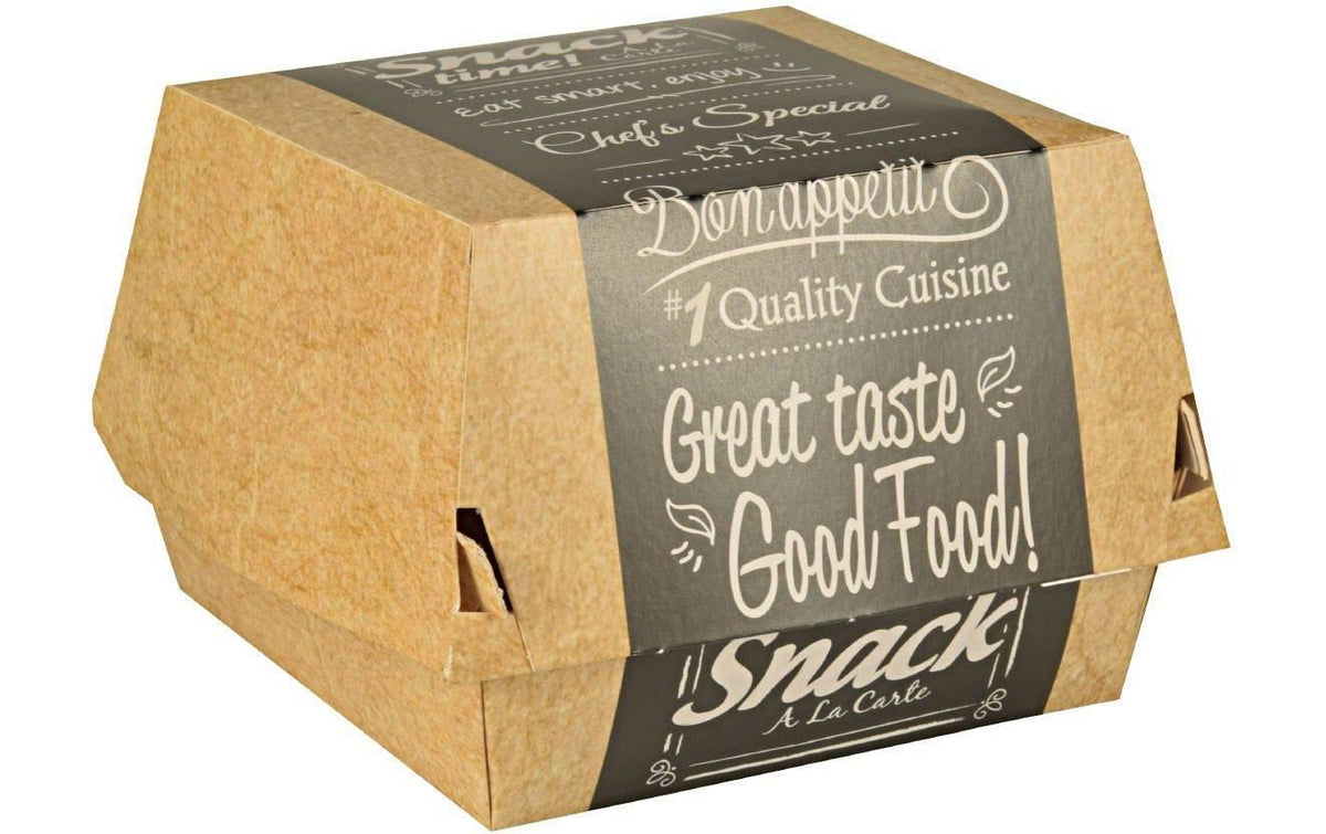 Papstar Take-away-Box Good Food, Papier/Karton – 110 × 115 × 70 mm, braun – FSC – 50 Stk.