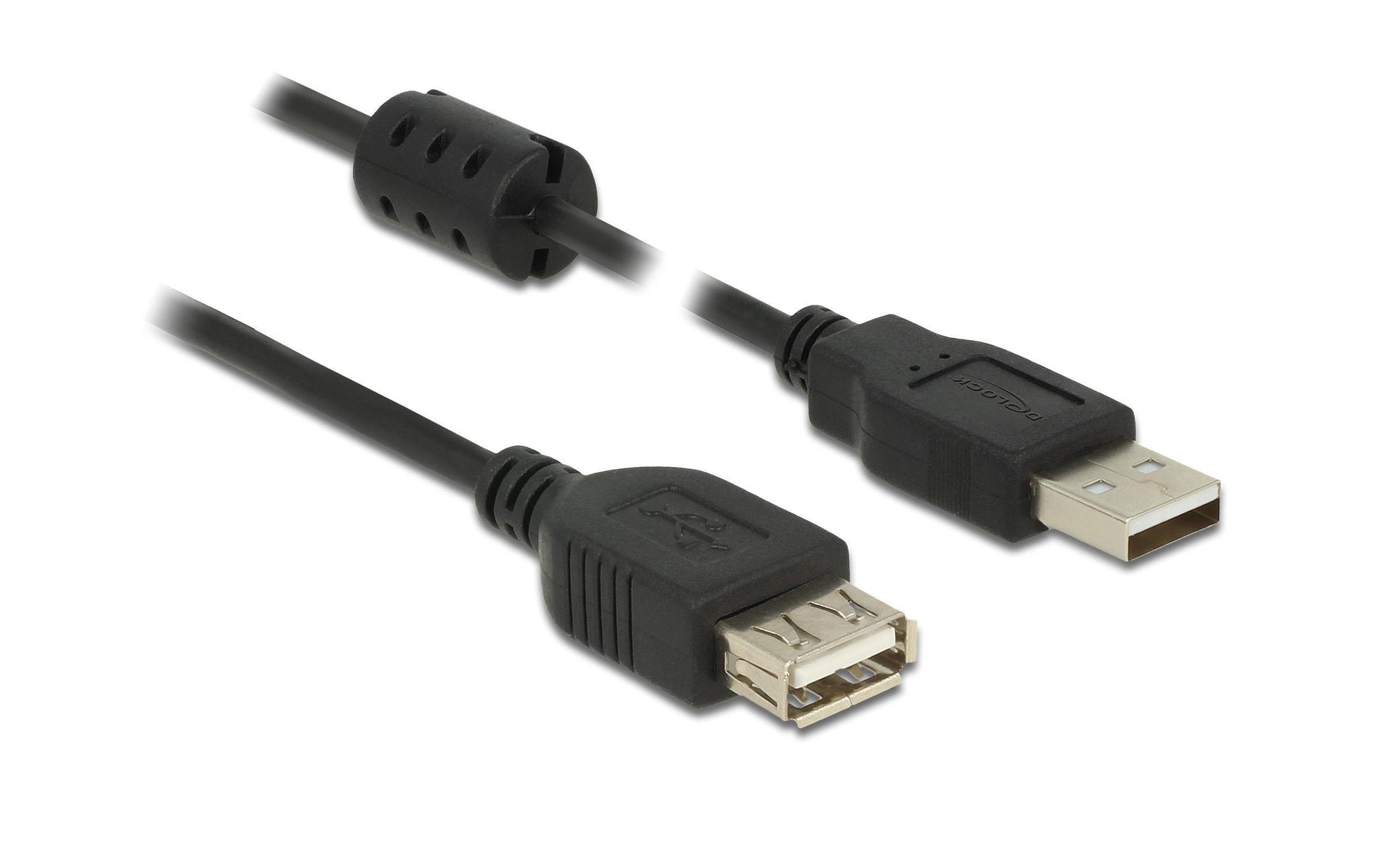 DeLOCK USB-A Verlängerungskabel (Stecker auf Buchse) – USB 2.0 (480 Mbit/s) – 1 m – Schwarz