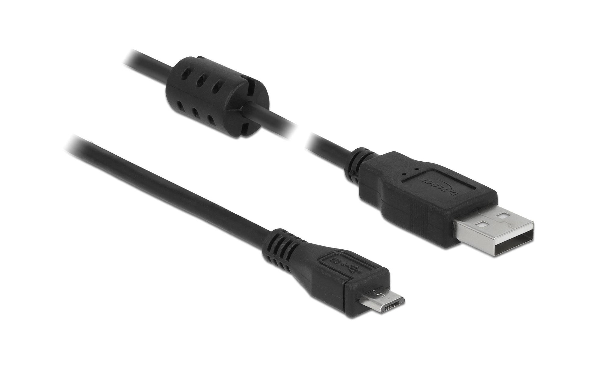 DeLOCK USB-A auf Micro-USB-B Kabel – USB 2.0 (480 Mbit/s) – 1,5 m – magnetisch abgeschirmt – Schwarz