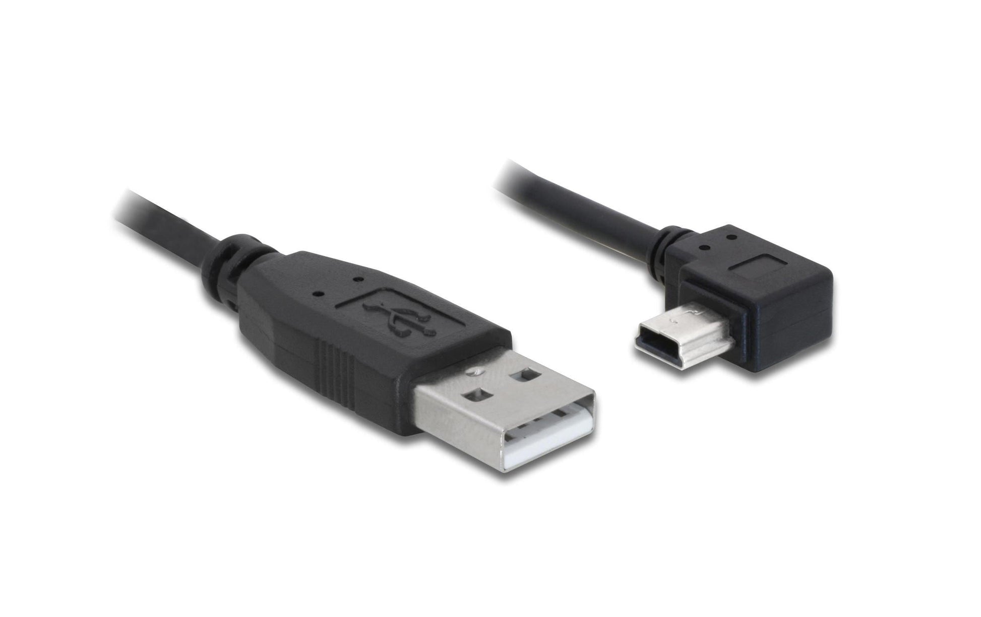 DeLOCK USB-A auf Mini-USB-B Kabel – USB 2.0 (480 Mbit/s) – 5 m – Abgewinkelt – Schwarz