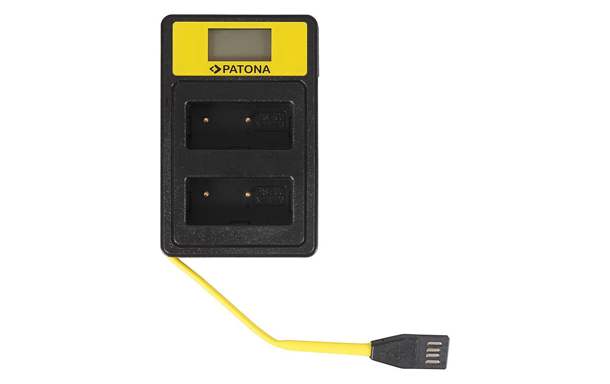 PATONA Ladegerät 141645 – USB, 2fach, schwarz – für Fujifilm HS30 EXR, HS33 EXR, X100F und andere