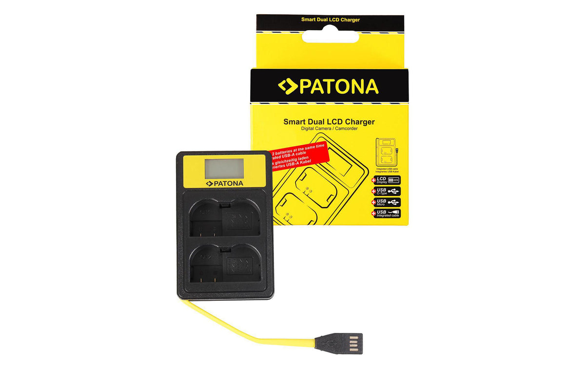 Patona Smart Dual LCD USB Ladegerät – Nikon EN-EL15, 2 Ladekanäle