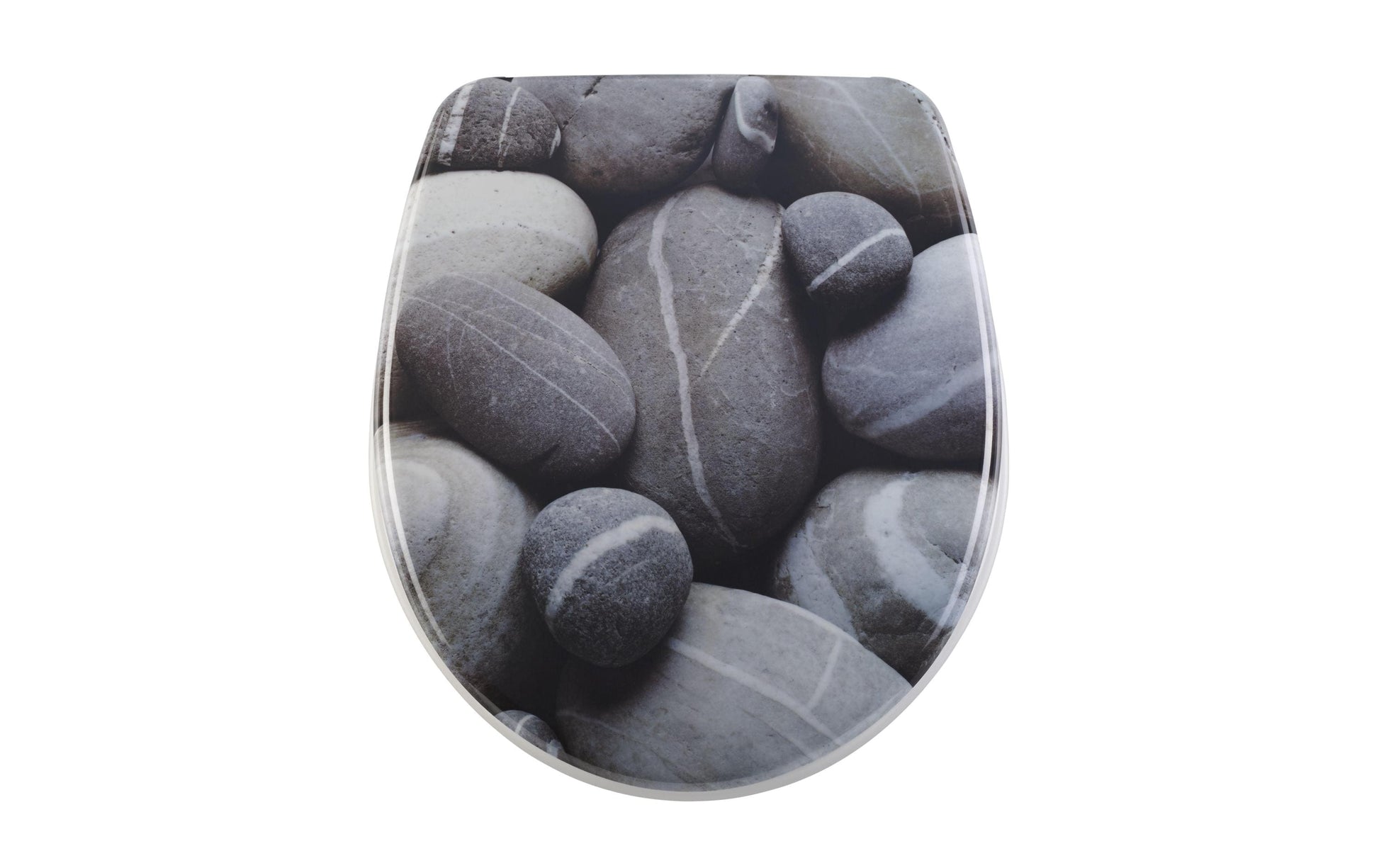 Diaqua NICE Stones – Toilettensitz – Duroplast, grau, rund, Soft-Close, 37,8 × 44,6 cm