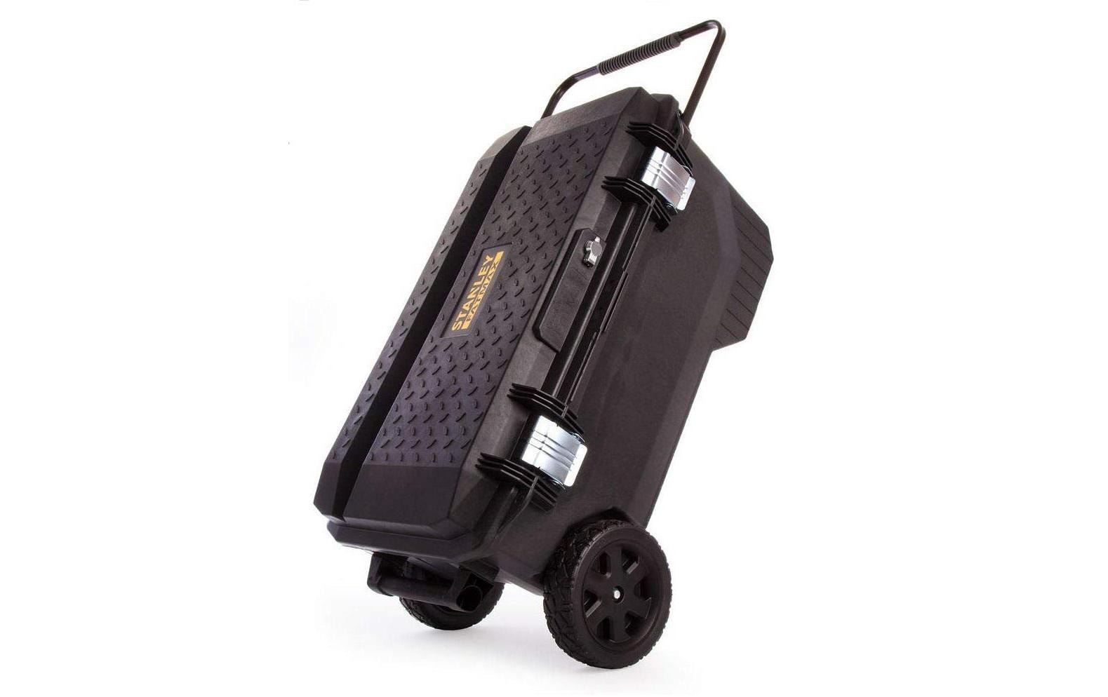 Stanley FatMax Mobile Montagebox 113 l – leer, mit Rollen, IP54, schwarz, Kunststoff, B 910 × H 430 × T 520 mm