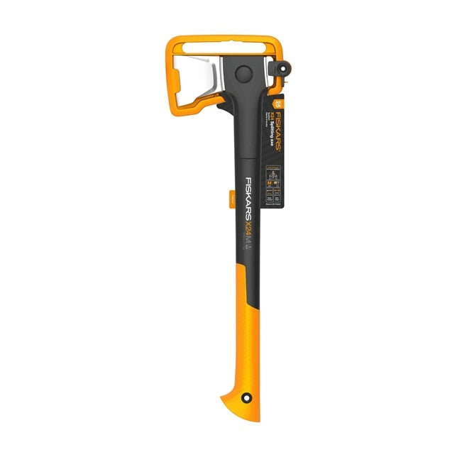 Fiskars X-series X24 – Spaltaxt 600 mm, Kunststoffgriff, Stahlkopf, Schwarz/Orange