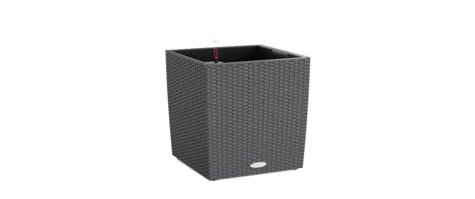 LECHUZA Cube Cottage Topfpflanzer – 50 × 50 × 50 cm – Kunststoff, grau