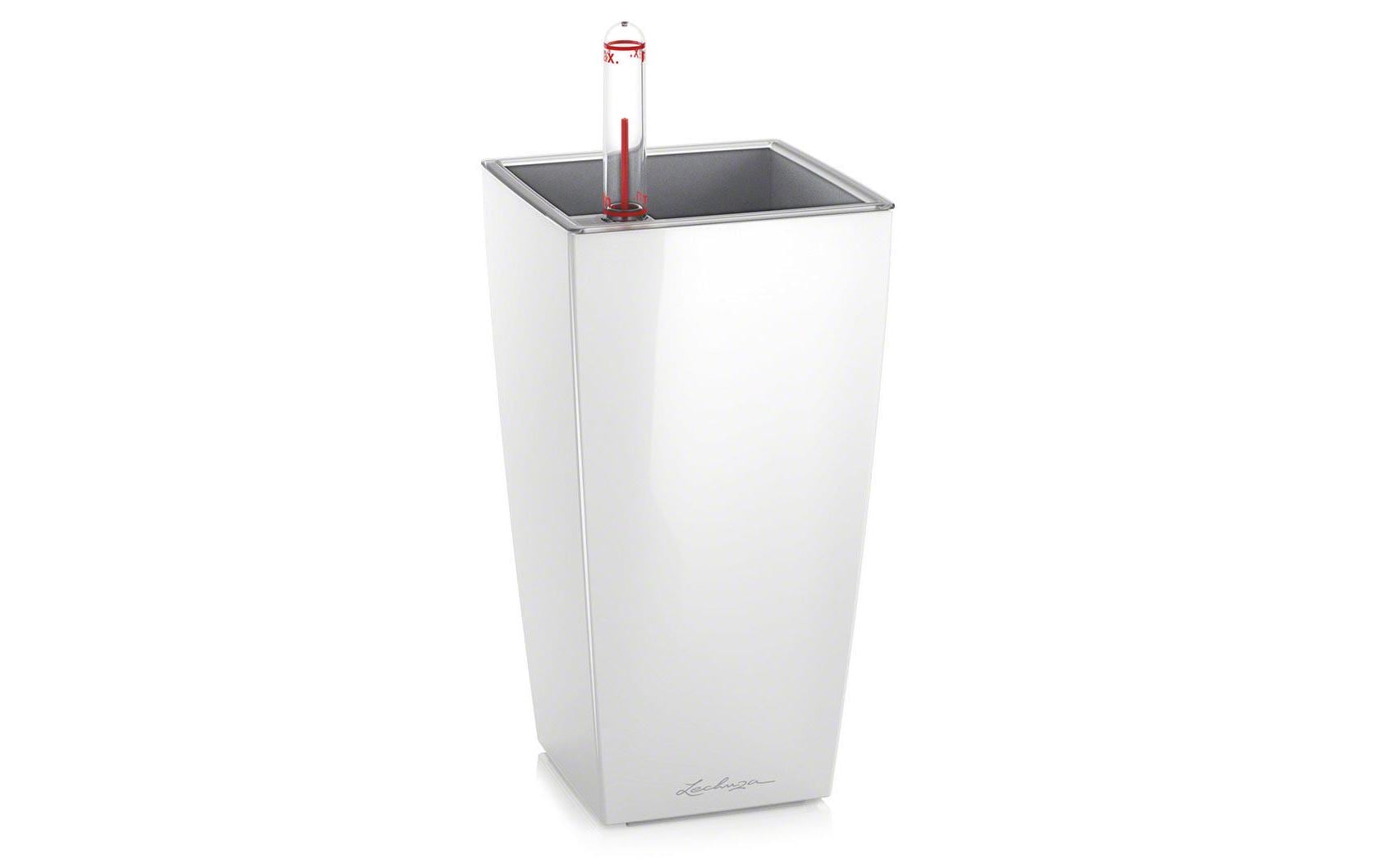 LECHUZA Mini Cubi Premium 9 Topfpflanzer – 9 × 18 × 9 cm – Kunststoff, weiss