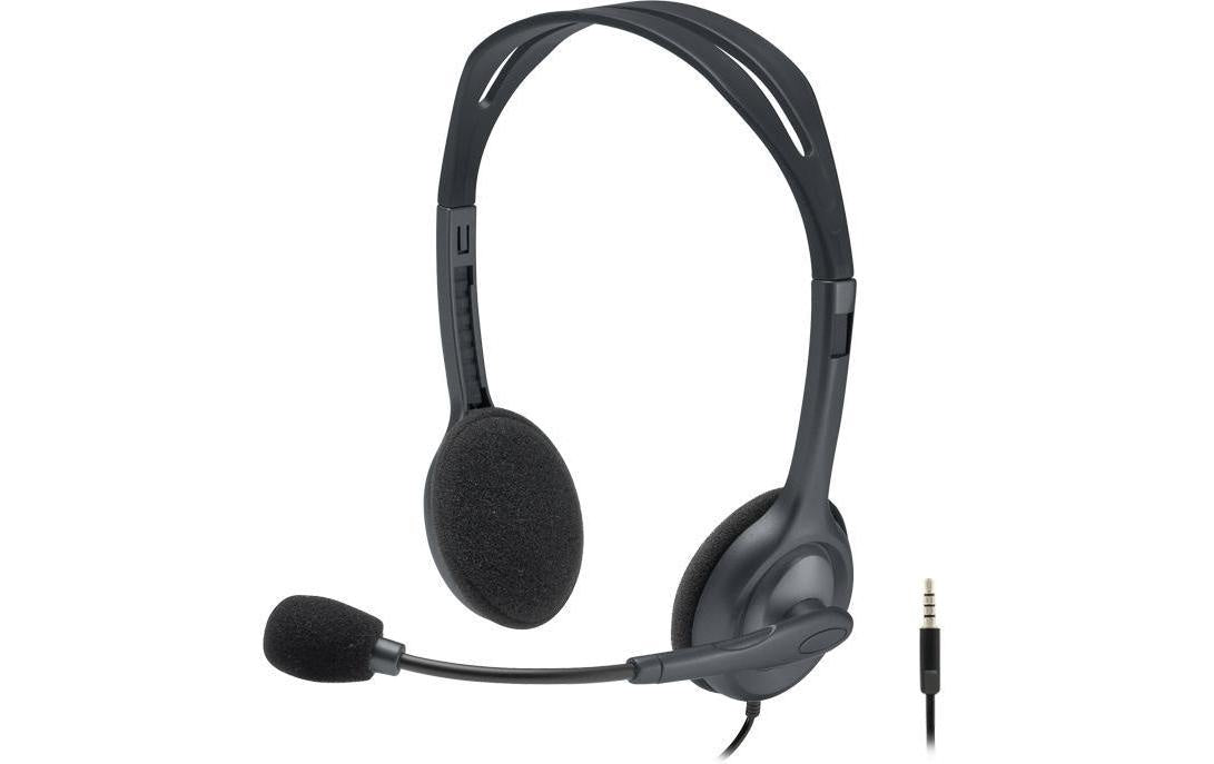 Logitech H111 Office-Headset – On-Ear, Stereo, 3,5 mm Klinke, Grau