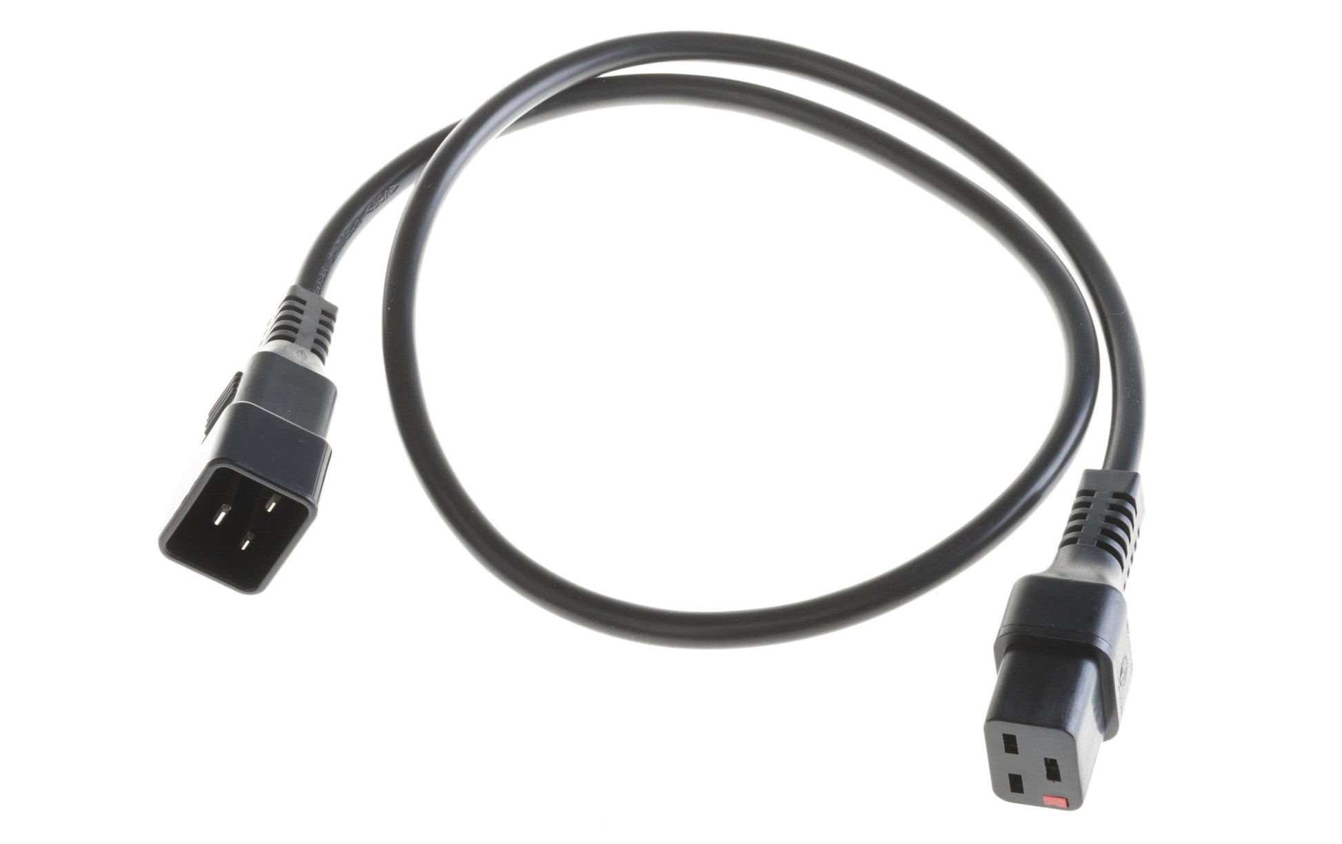 IEC LOCK Netzkabel – IEC C20 zu IEC C19, 2 m, 16 A, Schwarz