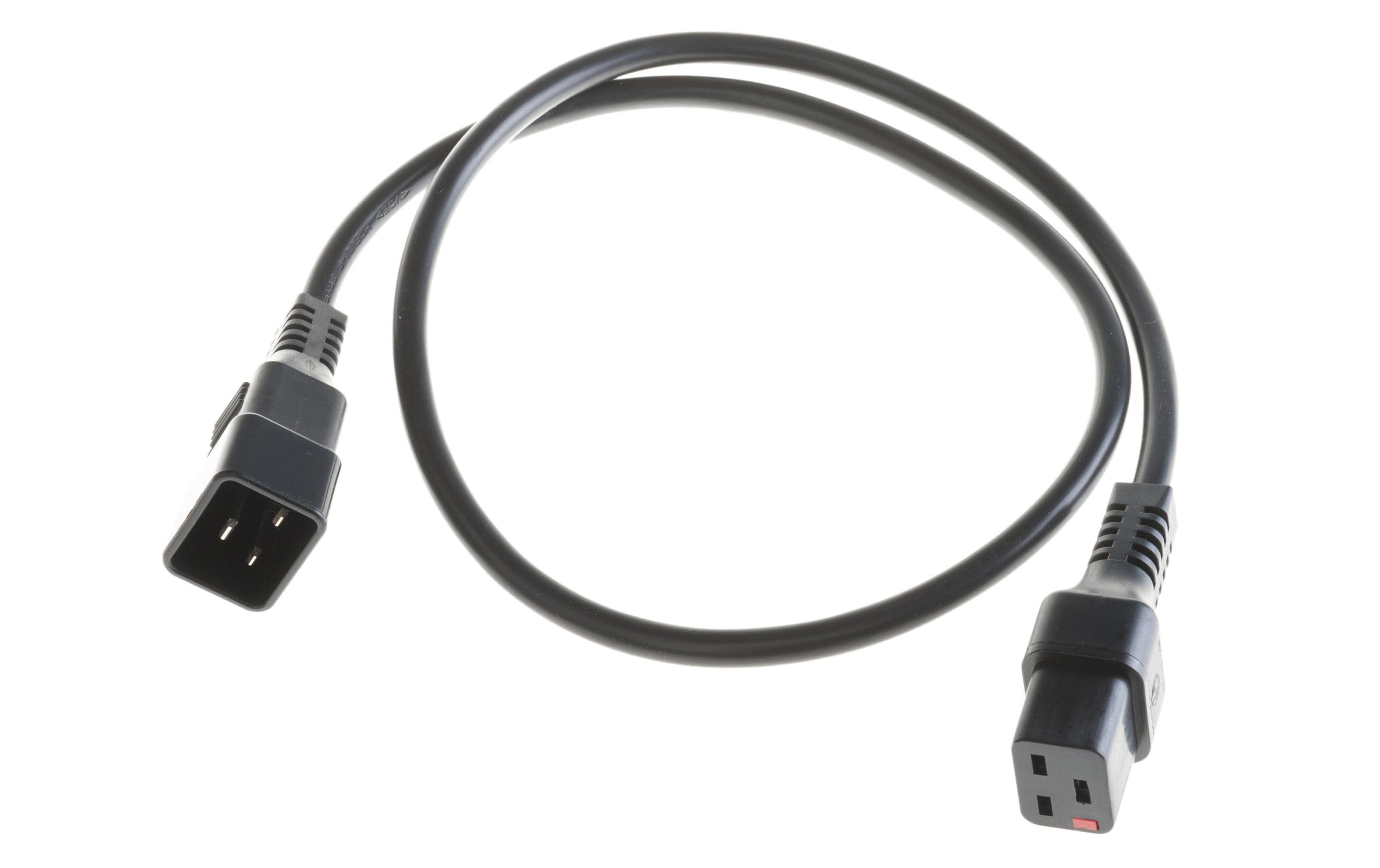 ACT IEC LOCK – Netzkabel, IEC C20 auf IEC C19, 16 A, 3 m, Schwarz