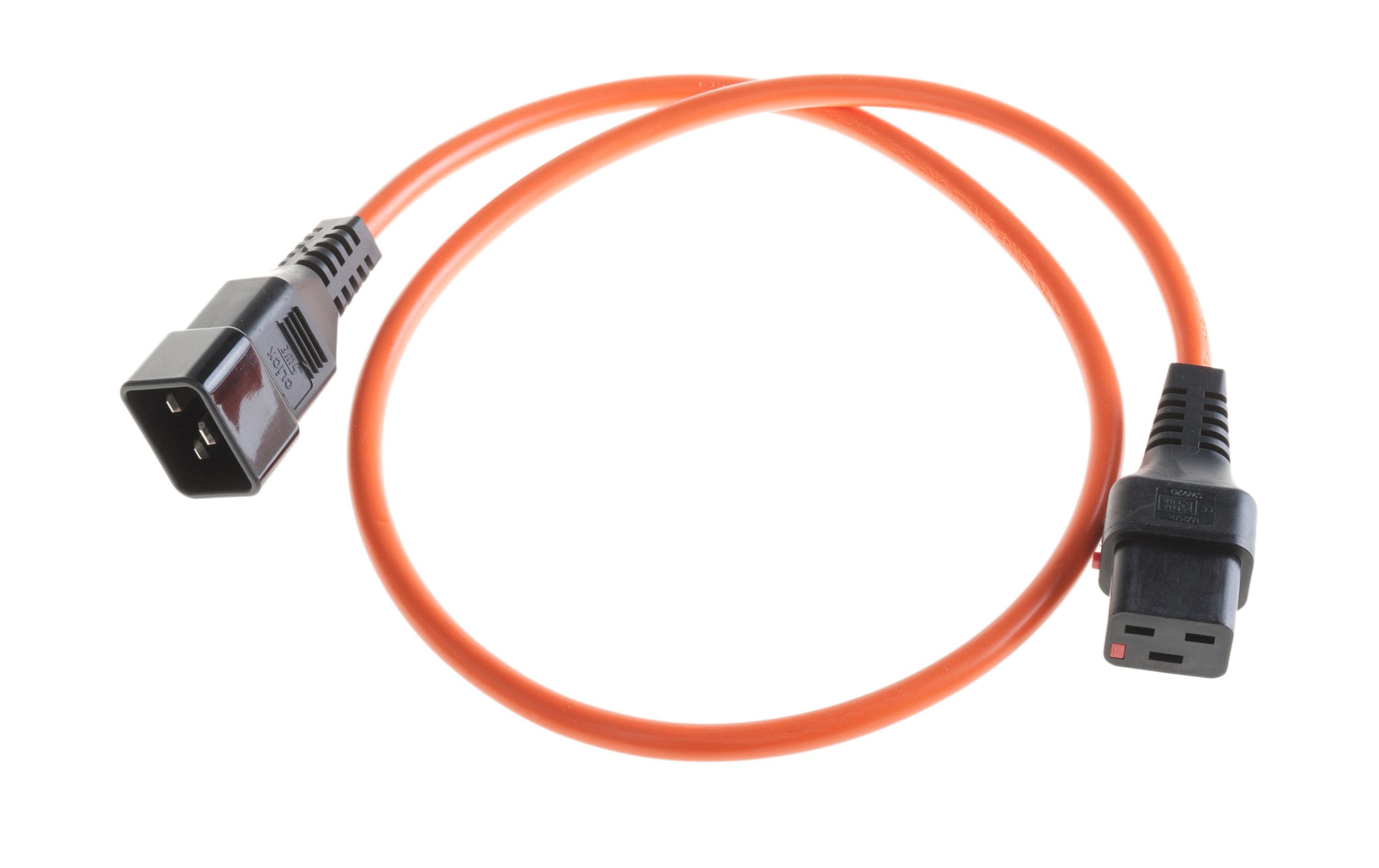 ACT IEC LOCK – Netzkabel, IEC C20 auf IEC C19, 3 m, Orange