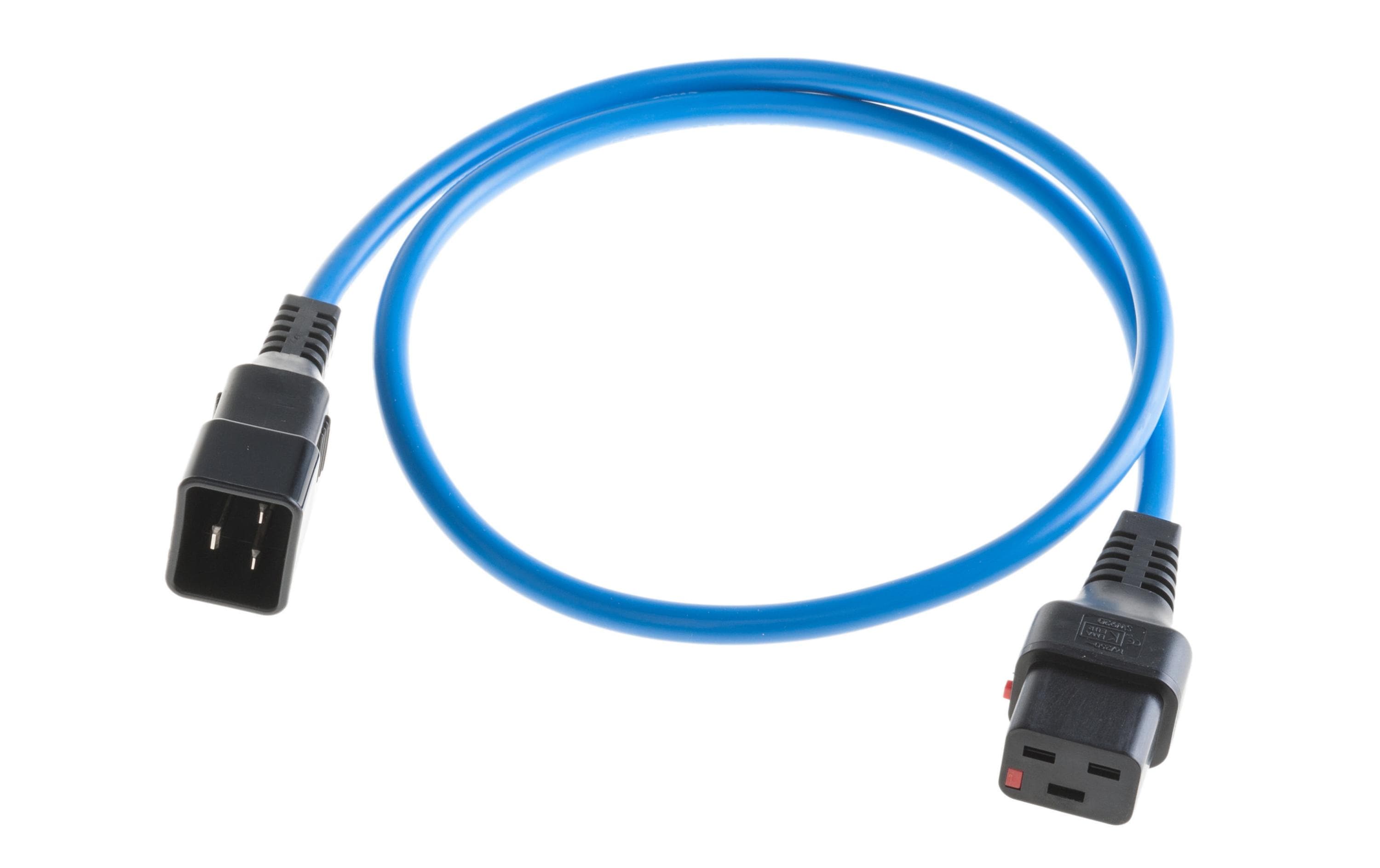 ACT IEC LOCK – Netzkabel, IEC C19 auf IEC C20, 1 m, Blau