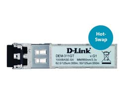 D-Link DEM-311GT SFP-Transceiver – 1 Gbit/s, SX (Multimode), 850 nm, 550 m, LC, Hot-Plug – Metallisch