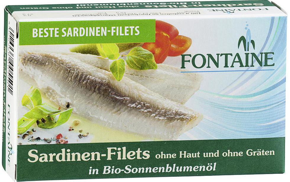 Fontaine Sardinen in Sonnenblumenöl – Bio – 120 g