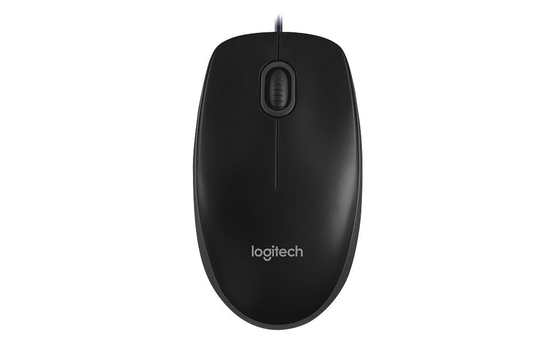 Logitech B100 – Maus – Kabelgebunden (USB‑A), 800 DPI, beidhändig, Schwarz