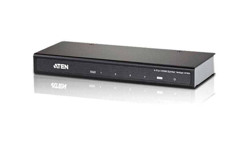 ATEN VS184A – HDMI-Splitter – 4x HDMI, 4096×2160, aktiv, externes Netzteil – Schwarz