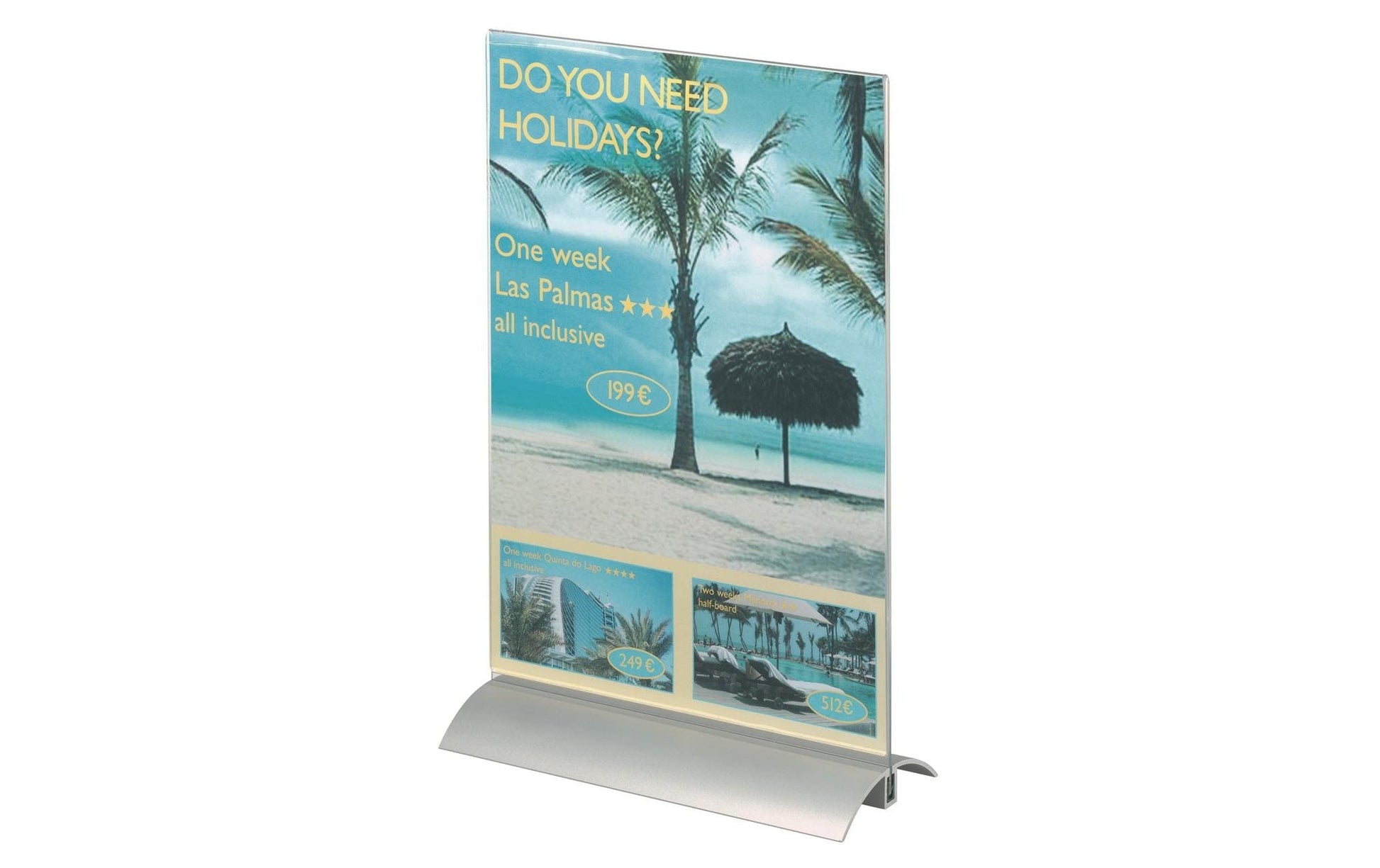 Durable Tischaufsteller – für A4 – Aluminiumstandfuss – transparent – Acryl – 212×323×85 mm