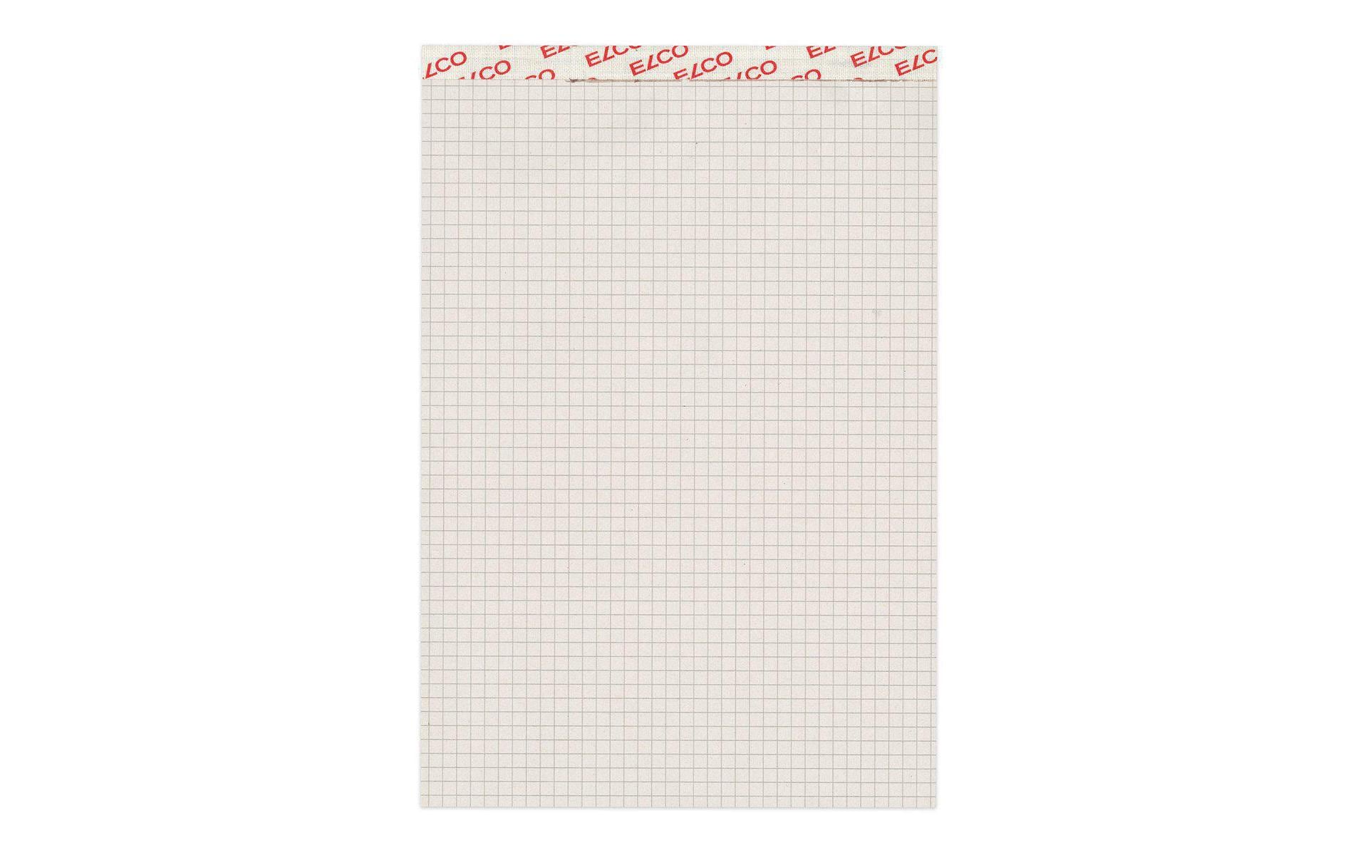 Elco Notizblock – A5 – 4 mm kariert – 100 Blatt – 65 g/m² – grau, 5 Stück