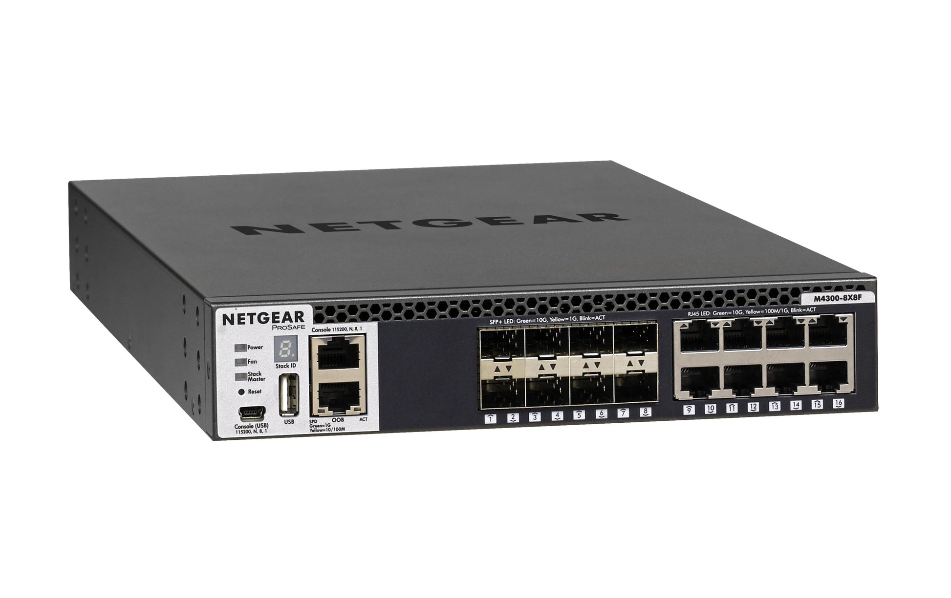 NETGEAR M4300-8X8F – Managed L3 Switch – 8× 10G, 8× SFP+, 19", 1U