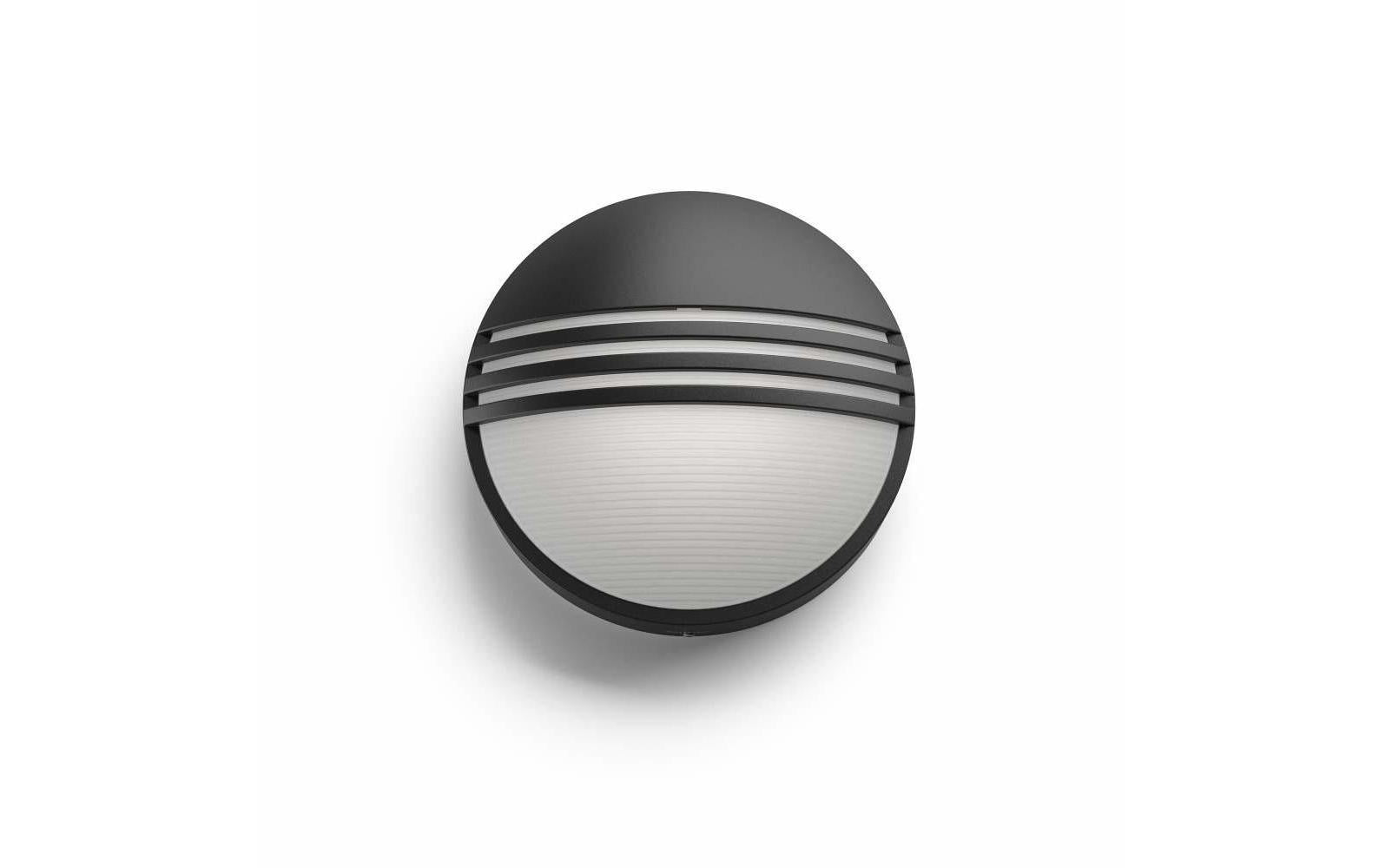 Philips by Signify Philips Aussenwandleuchte – 600 lm, 6 W – Warmweiss, 2700 K – IP44 – Netzbetrieb – Schwarz – Kunststoff