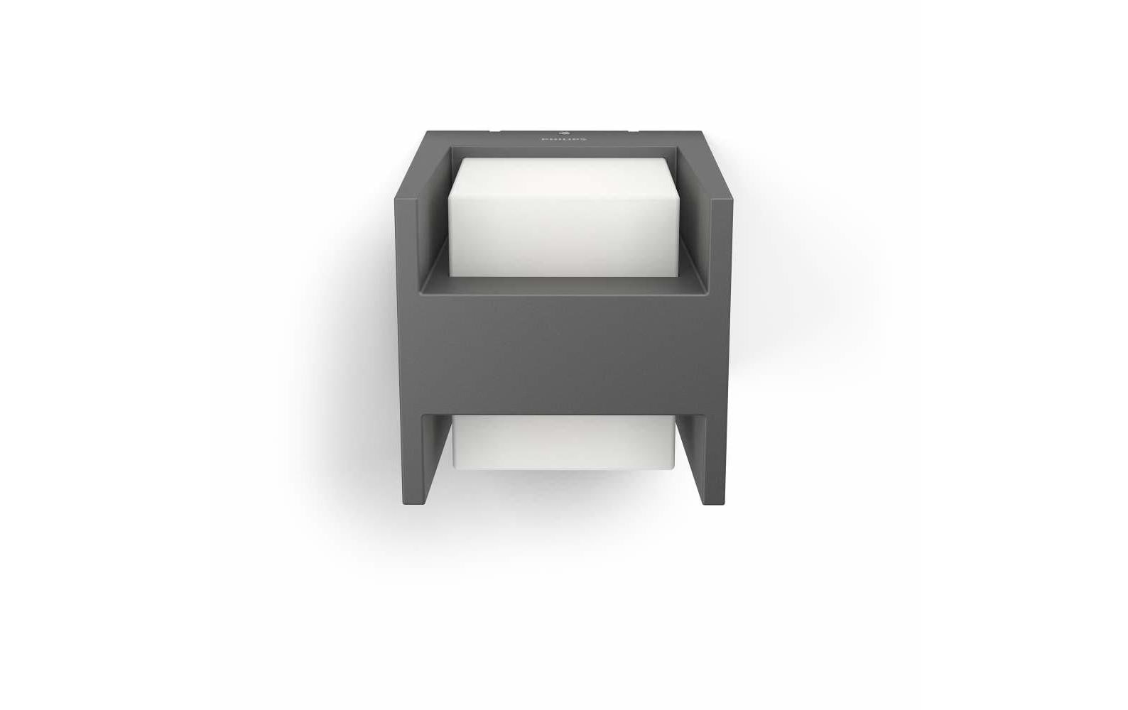 Philips by Signify Philips Aussenwandleuchte – 900 lm, 9 W – Warmweiss, 2700 K – IP44 – Netzbetrieb – Anthrazit, Aluminium