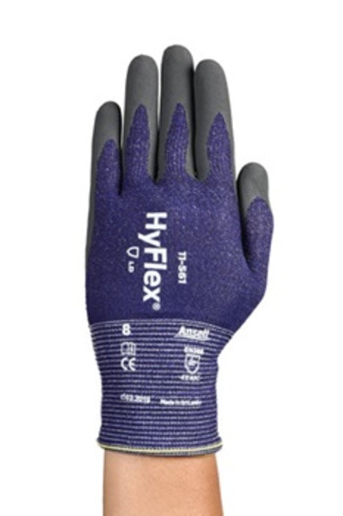 Ansell Schnittschutzhandschuhe HyFlex 11-561 – Grösse 10 (XL), 1 Paar – ISO-Stufe C, HPPE/Nitril