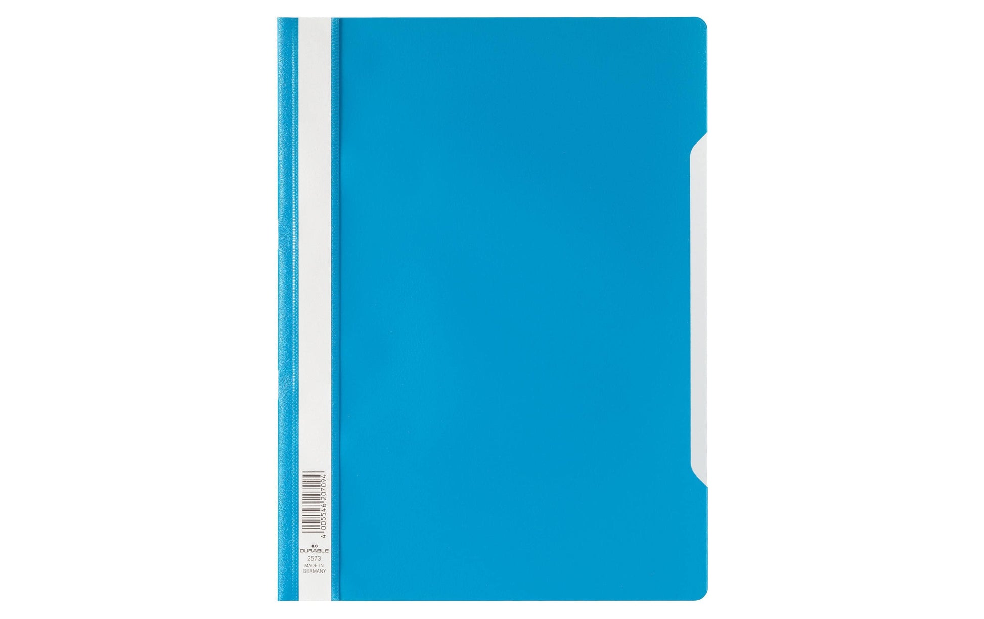Durable 2573 Schnellhefter für A4, Polypropylen (PP), blau/transparent – transparenter Vorderdeckel – 50 Stk