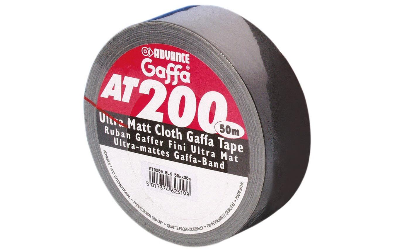 Advance Tapes AT200 Gaffa-Tape – 50 mm × 50 m, schwarz, matt, 1 Stück