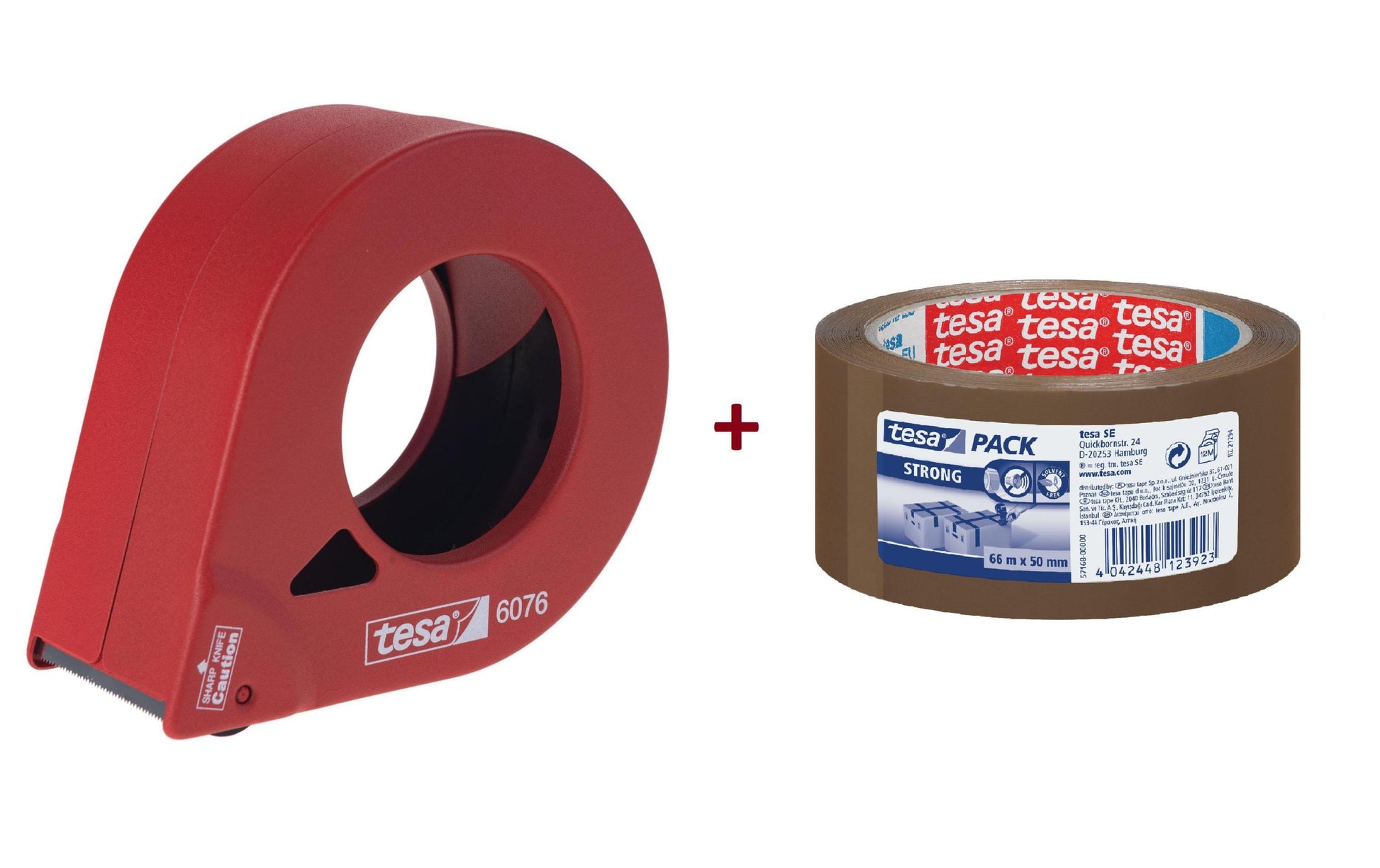 tesa Handabroller – für Rollenbreite bis 50 mm, orange