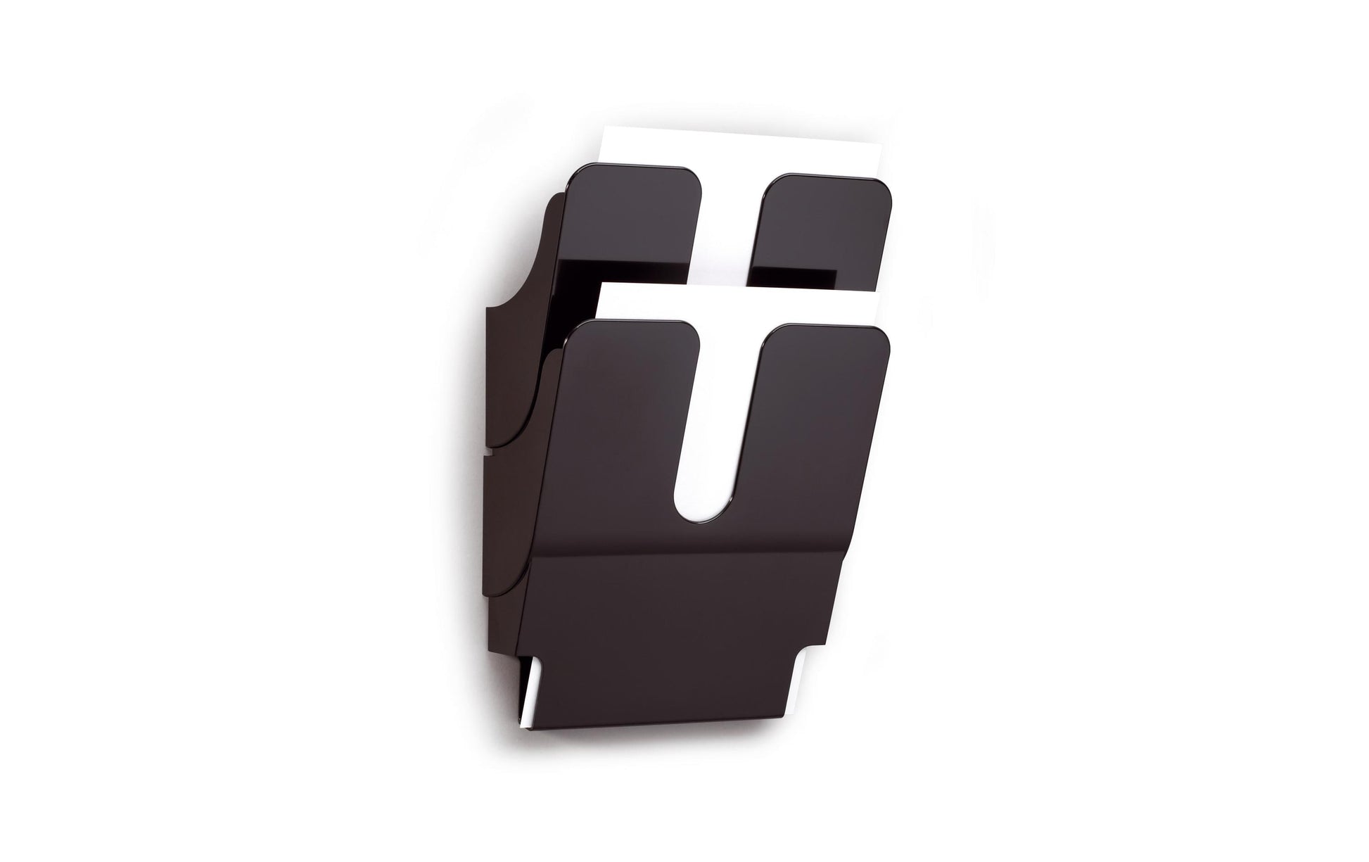 Durable Wandprospekthalter FLEXIPLUS 2 – für A4 – 2 Fächer – schwarz – 247×360×100 mm