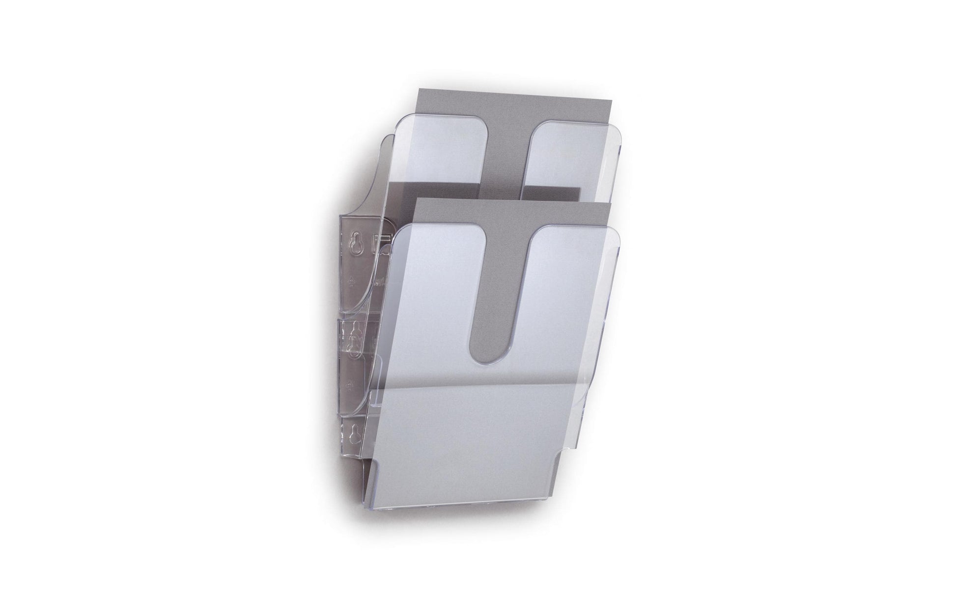 Durable Wandprospekthalter FLEXIPLUS – für A4 – 2 Fächer – Hochformat – transparent