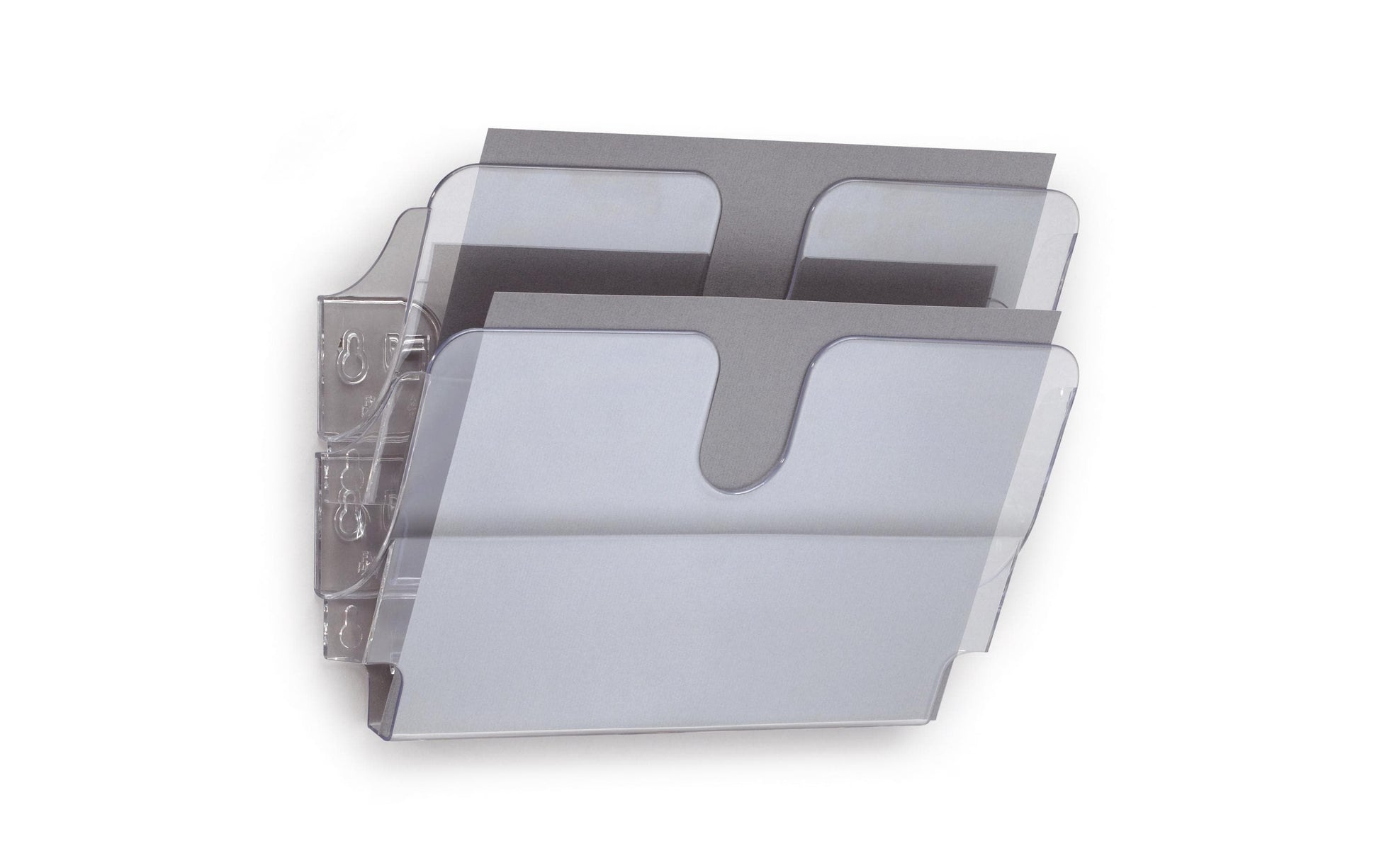 Durable Wandprospekthalter FLEXIPLUS 2 – für A4 – 2 Fächer – erweiterbar – transparent