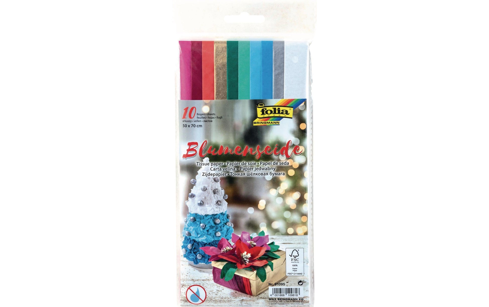 Folia Geschenkpapier-Bogen 10 Blätter – 50 cm × 0,7 m, 20 g/m²