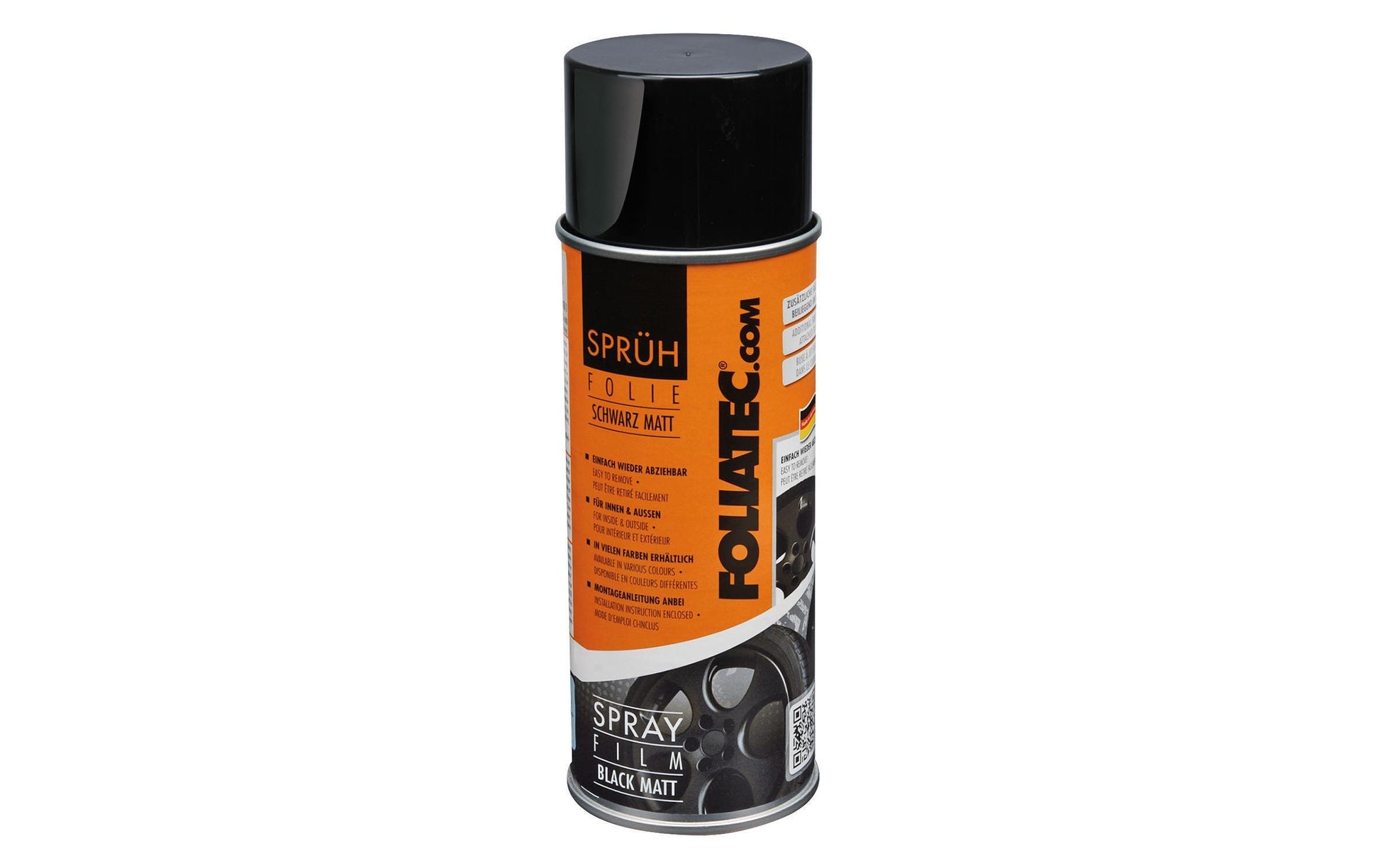 FOLIATEC Sprühfolie – Schwarz, matt – 400 ml – für Aluminium, Metall, Kunststoff