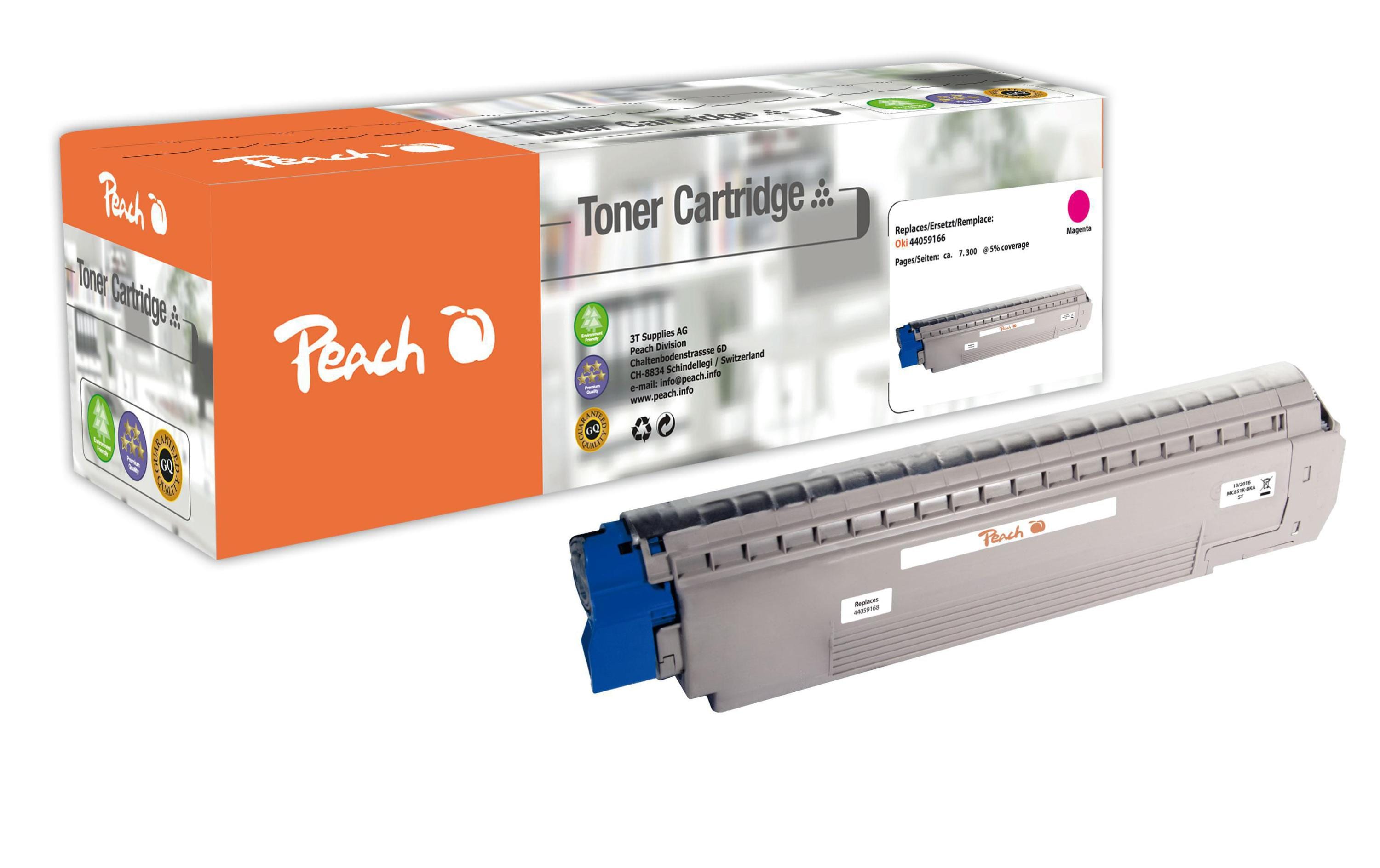 Peach Toner 44059166 – Magenta, 7300 Seiten – für OKI MC 851 CDTN/MC 851 CDXN/MC 851 DN und andere