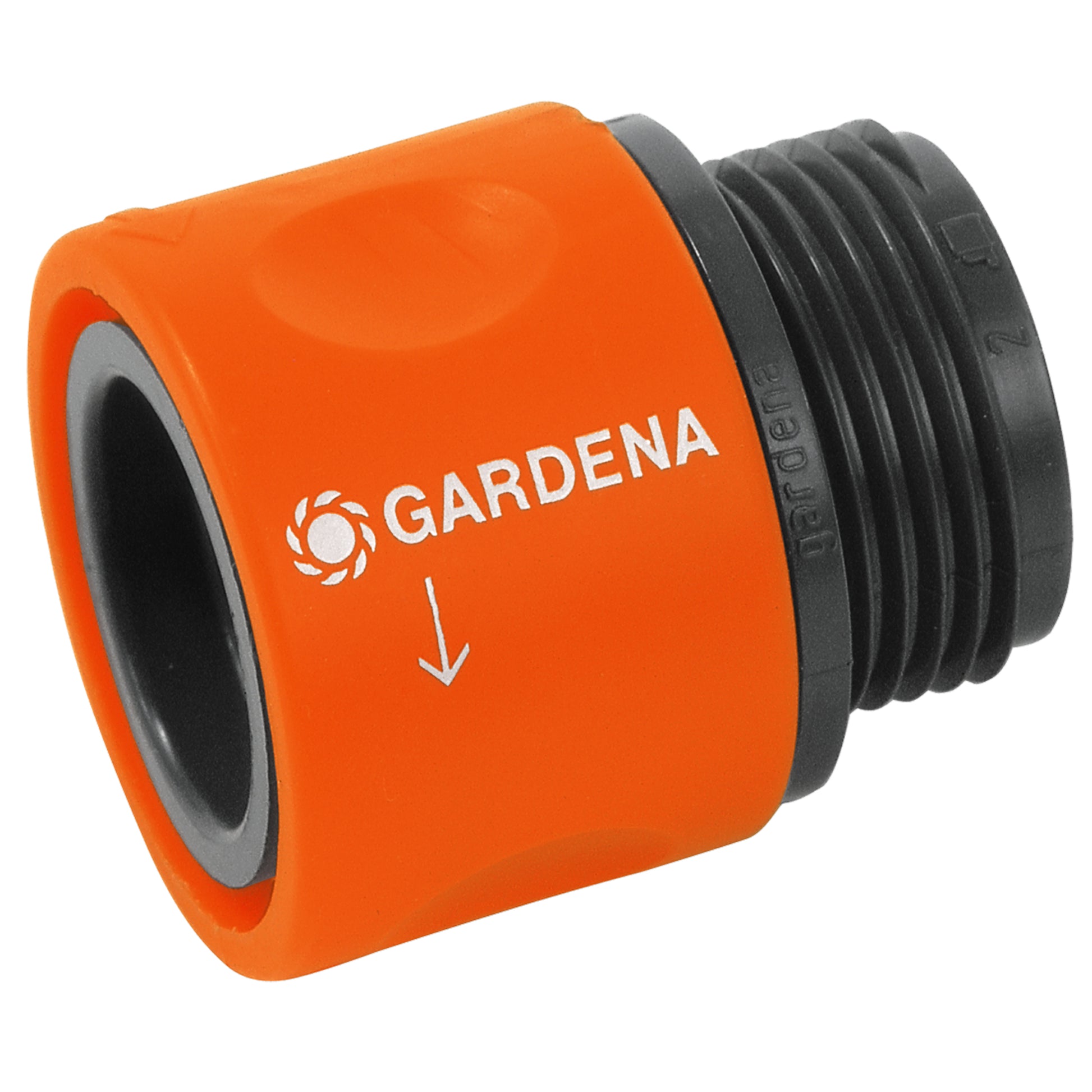Gardena Übergangs-Schlauchstück – 42 mm (G 1 1/4), Plastik, Schwarz/Orange