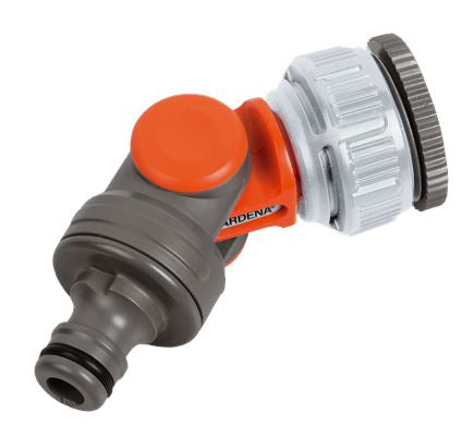 Gardena Winkelhahnstück 2999 – Anschluss G 3/4 / G 1/2, Kunststoff, Grau/Orange, für G 3/4- und G 1/2-Wasserhähne