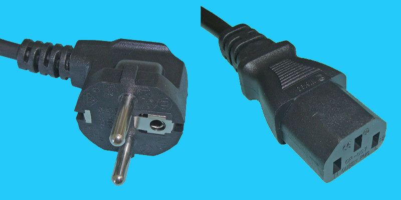 Diggelmann Netzkabel – Schuko (CEE 7/7)–IEC C13, 2 m, 10 A, schwarz